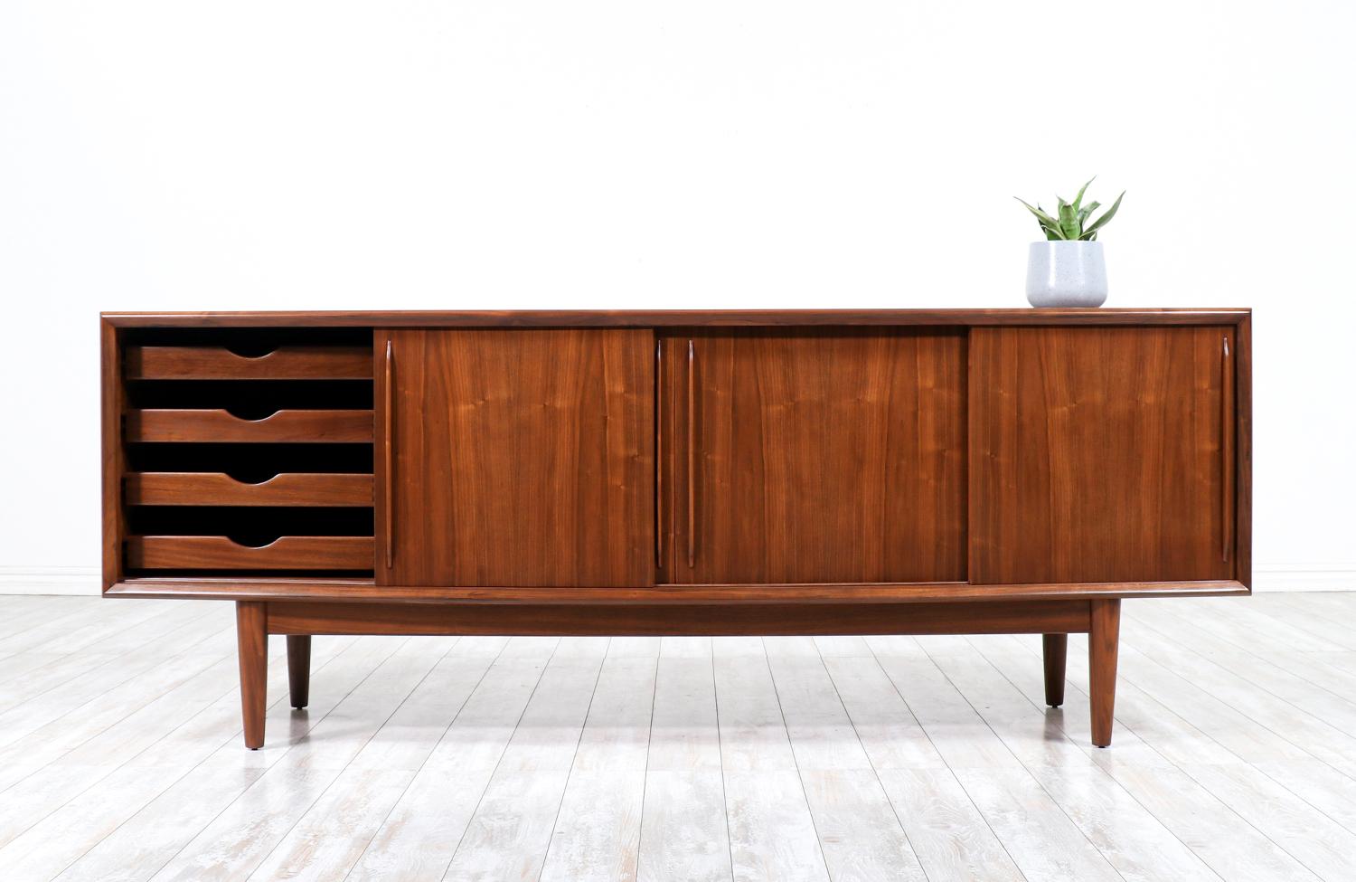 Mid-Century Modern Svend A. Madsen Curved-Front Teak Credenza for H.P. Hansen