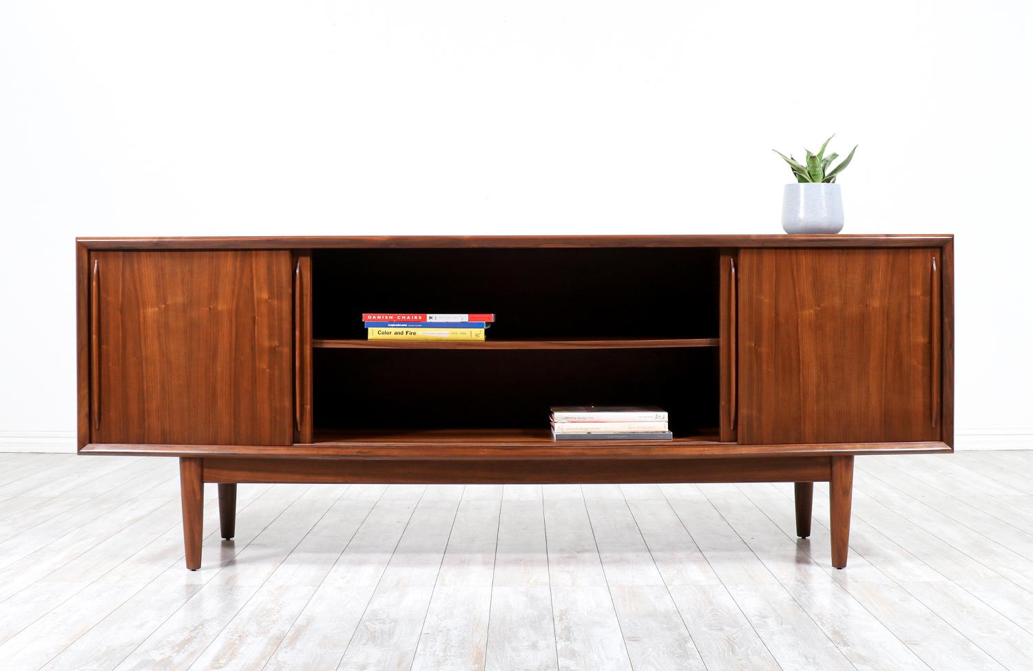 Danish Svend A. Madsen Curved-Front Teak Credenza for H.P. Hansen