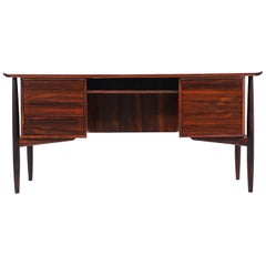 Svend A. Madsen Executive Rosewood Desk with Bookcase for H.P. Hansen