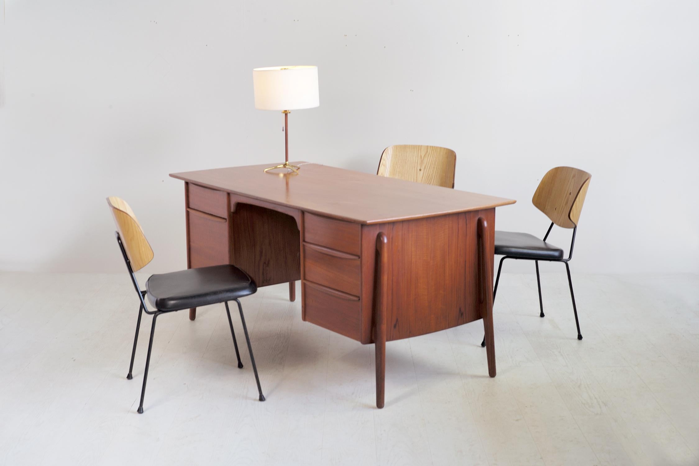 Svend A. Madsen Executive Teak Desk, Sigurd Hansen, Denmark, 1950 6