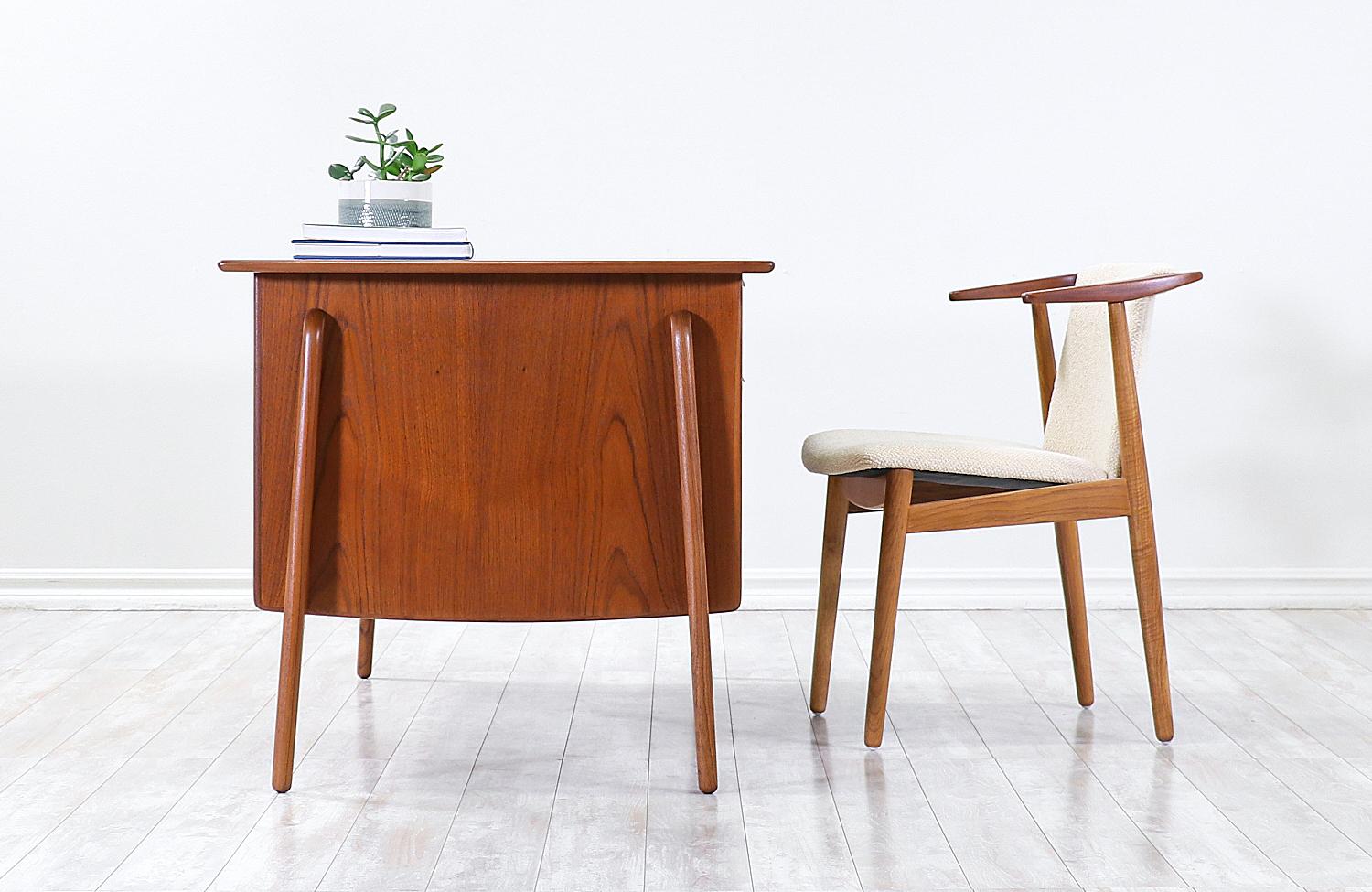 Danish Svend a. Madsen Executive Teak Desk with Bookcase for Sigurd Hansen