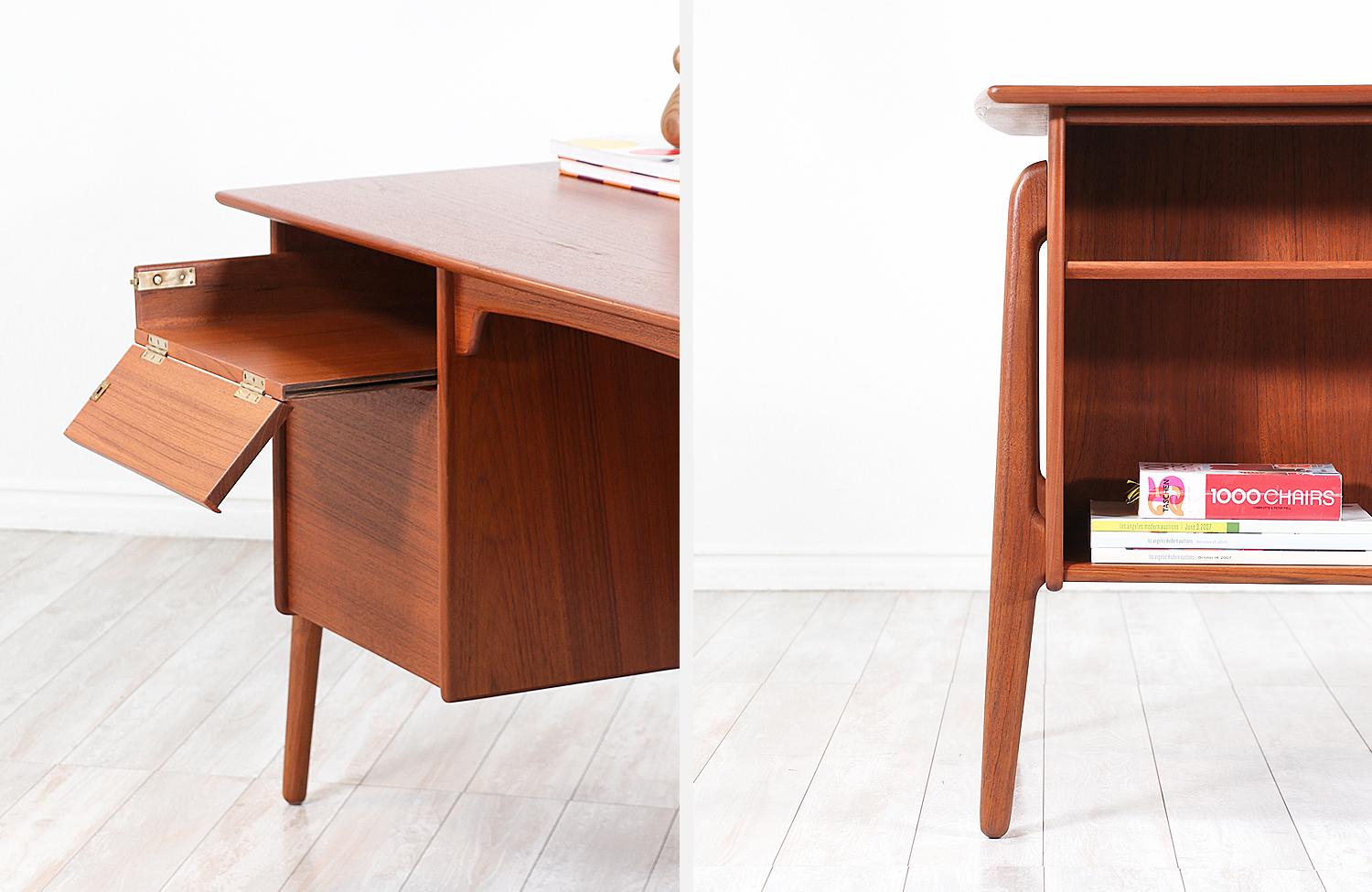 Svend A. Madsen Executive Teak Desk with Bookshelf for Sigurd Hansen 4