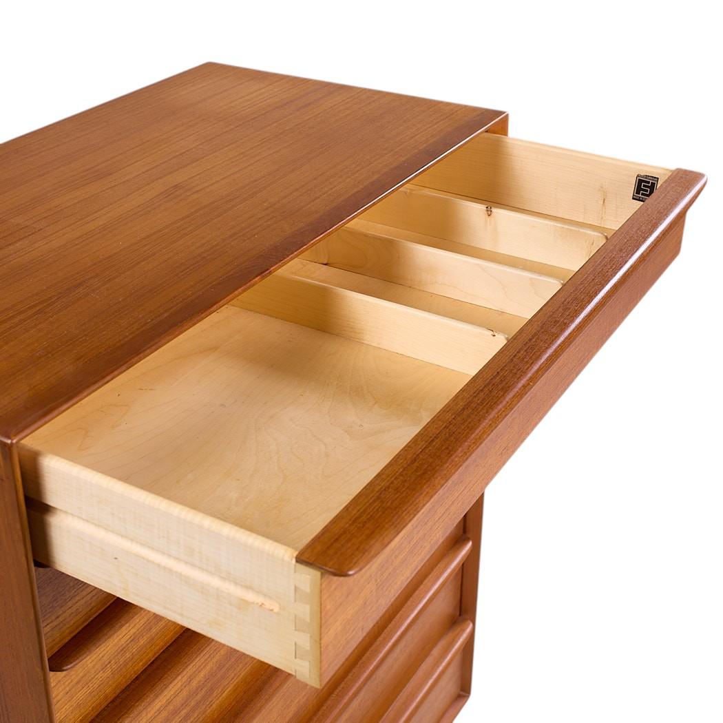Svend A. Madsen for Falster Mid Century Danish Teak Highboy Dresser For Sale 1