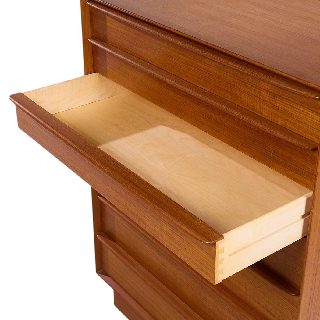 Svend A. Madsen for Falster Mid Century Danish Teak Highboy Dresser For Sale 2