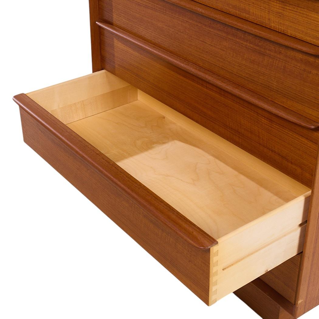 Svend A. Madsen for Falster Mid Century Danish Teak Highboy Dresser For Sale 3