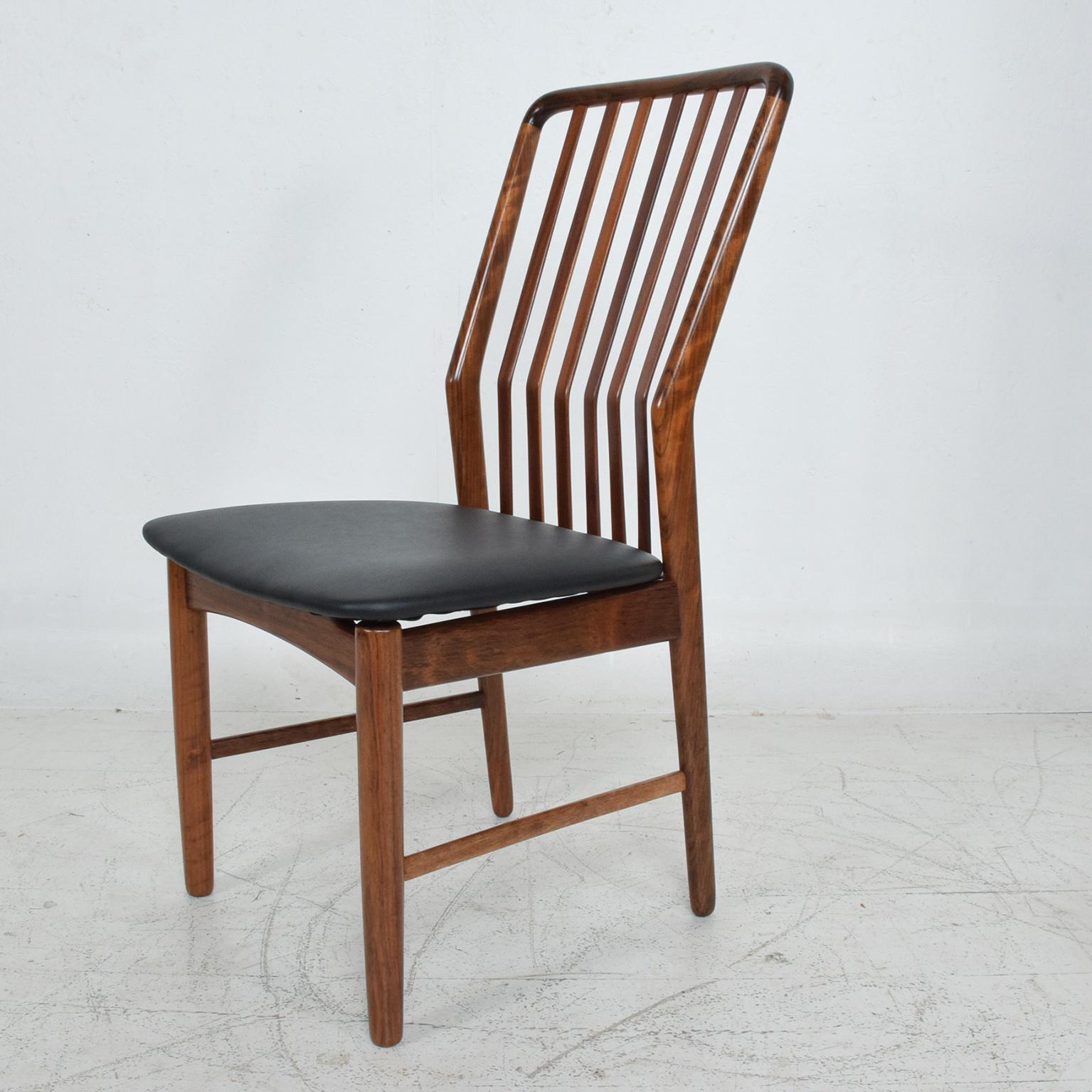 Faux Leather 1960s Svend A. Madsen Six Exotic Tigerwood Dining Chairs by Moreddi Denmark