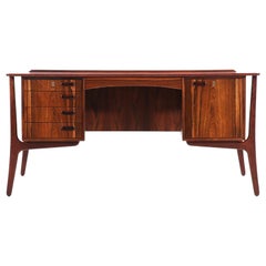 Svend A. Madsen Rosewood Desk with Bookshelf for H.P. Hansen