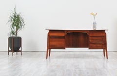 Svend A. Madsen Rosewood Desk with Bookshelf for Sigurd Hansen