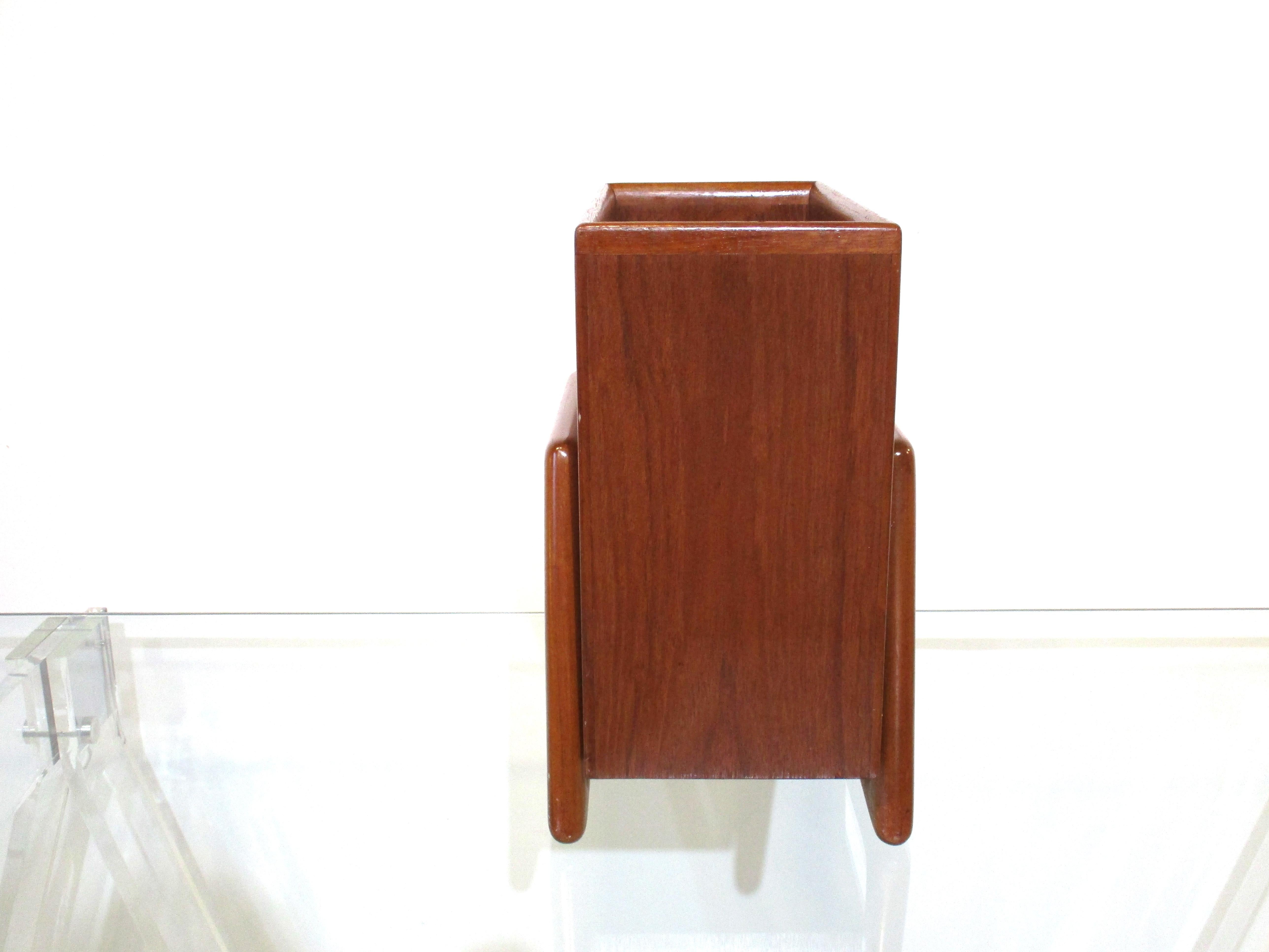 Svend A. Madsen Teak Waste Basket or Magazine Rack for Povl Dinesen Denmark In Good Condition In Cincinnati, OH