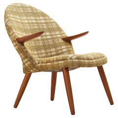 Svend Aage Eriksen ‘Penguin’ Easy Chair in Teak and Checkered Upholstery