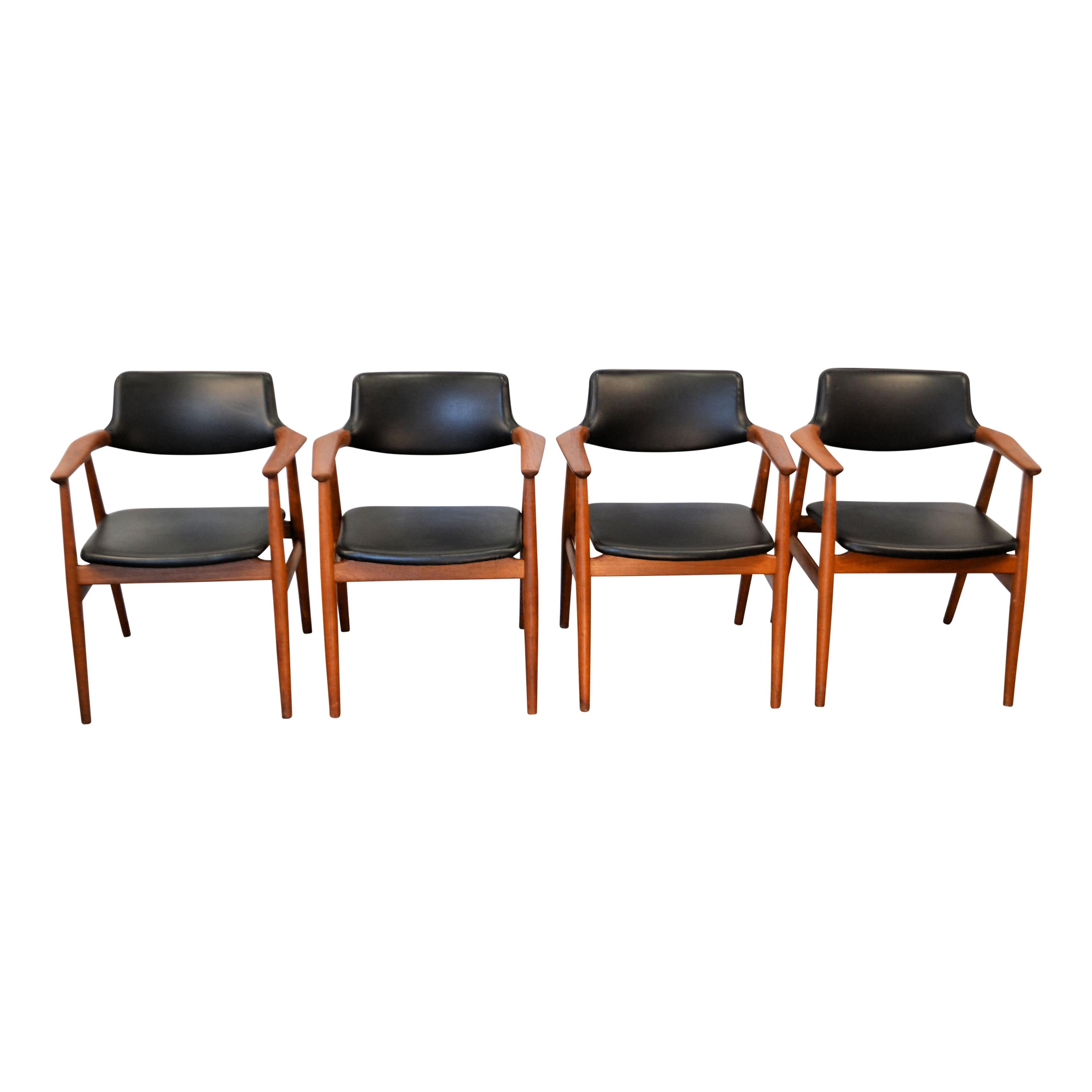 Mid-Century Modern Svend Aage Eriksen Teak Armrest Chairs, Set of Four