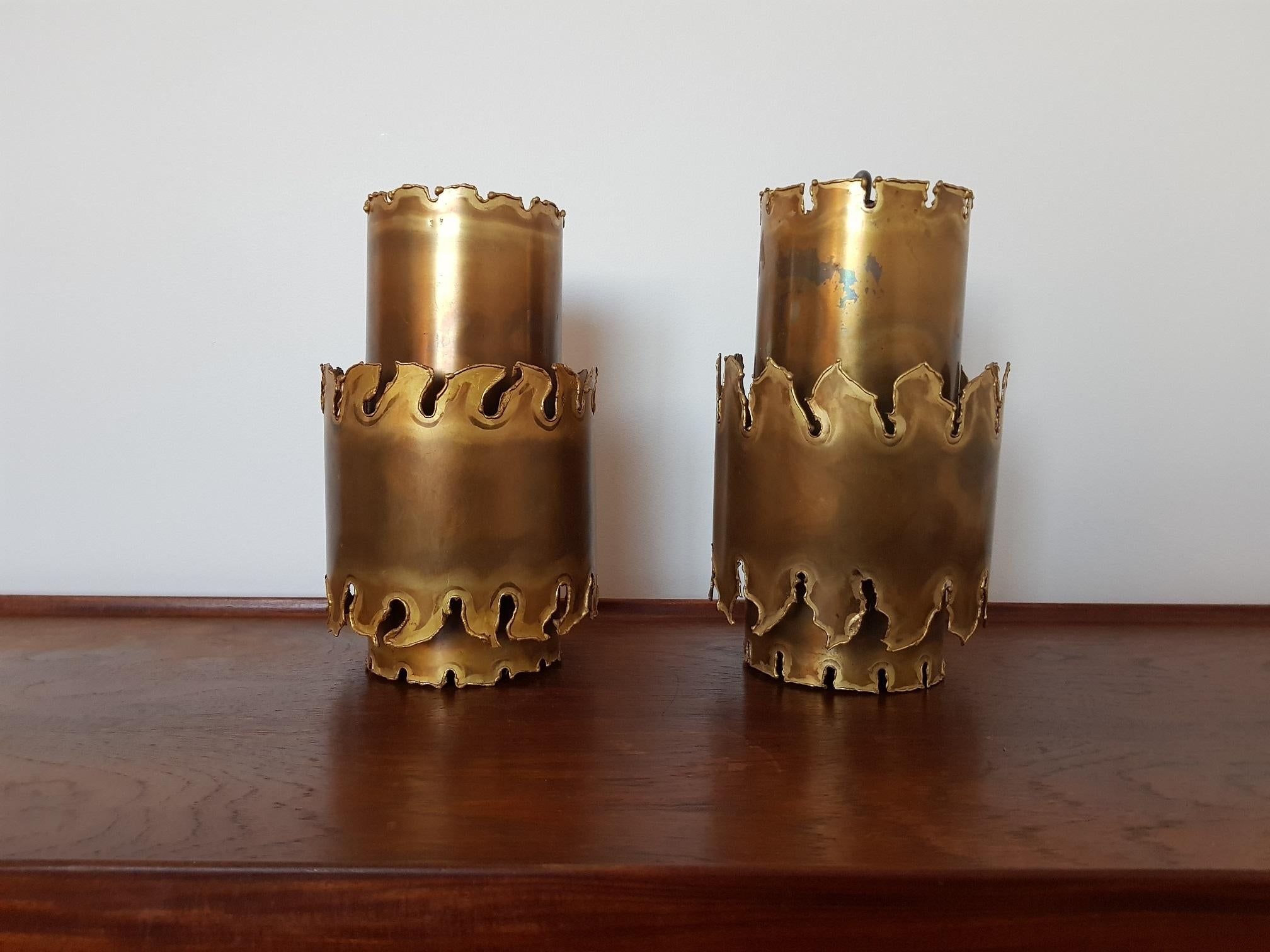 Svend Aage Holm Sorensen 2 Brutalist Ceiling Lamps 1960s for Holm Sorensen & Co In Good Condition For Sale In Limhamn, SE
