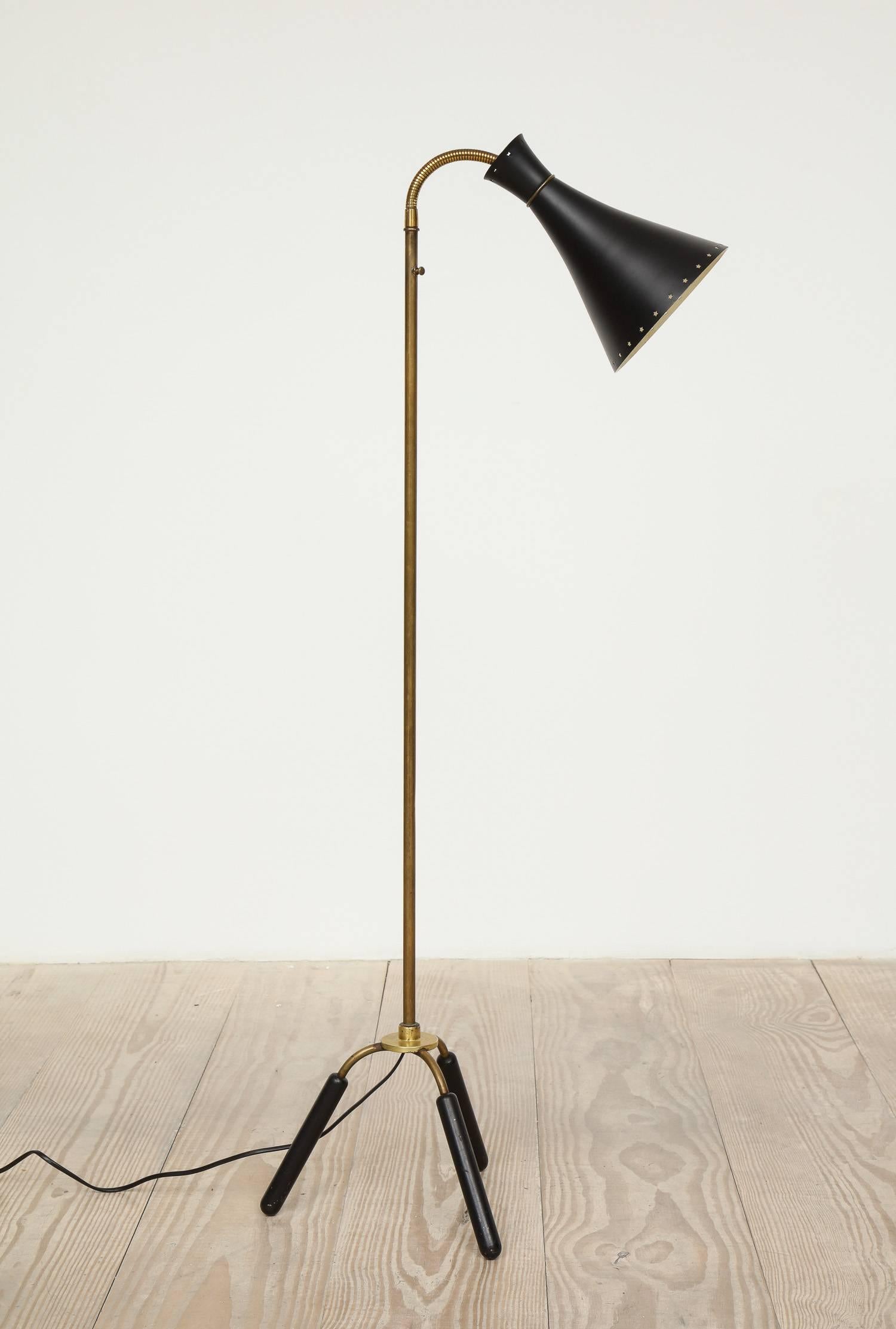 Svend-Åage Holm Sorensen, Danish Adjustable Standing Lamp, Denmark, Circa 1960 1