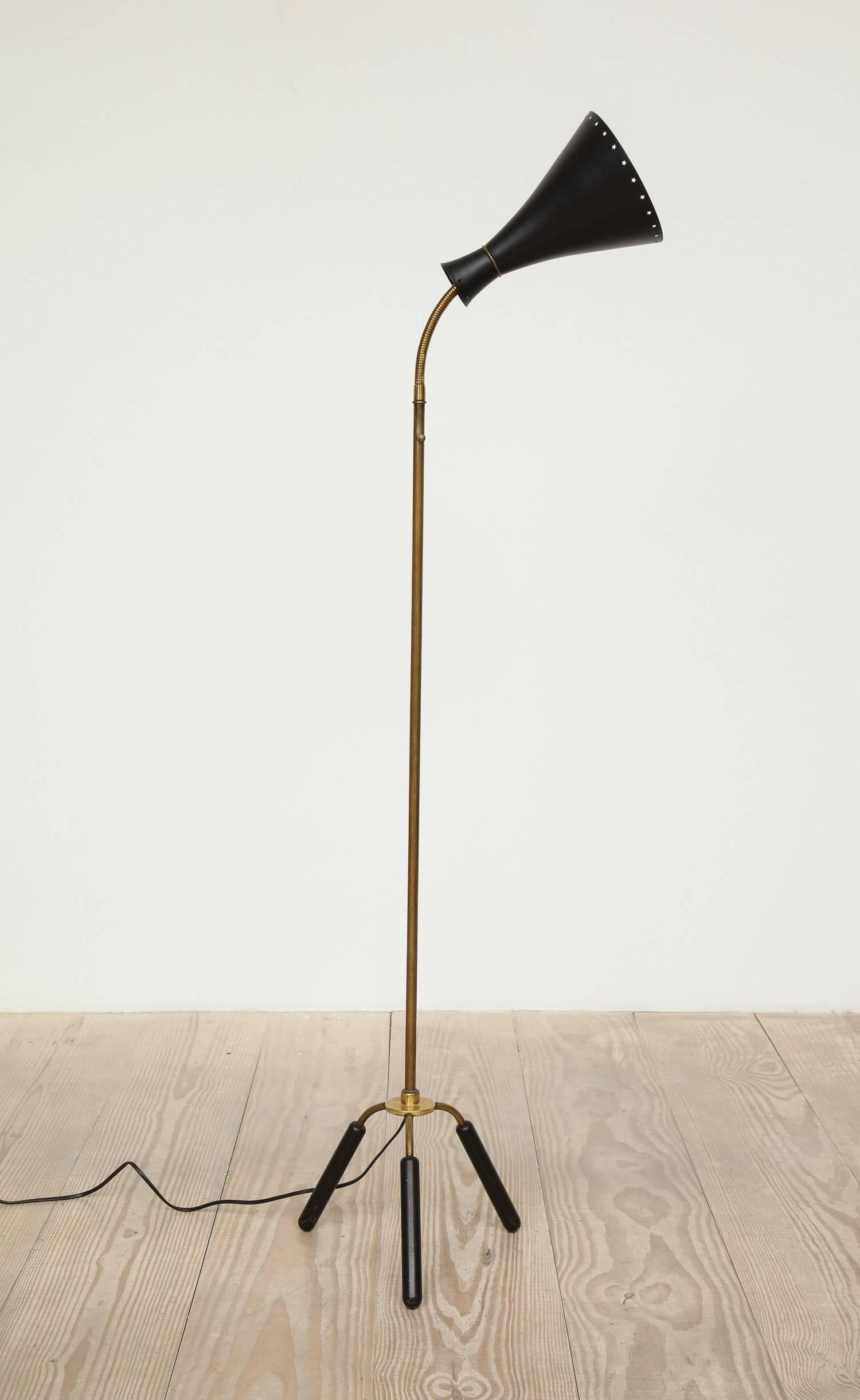 Painted Svend-Åage Holm Sorensen, Danish Adjustable Standing Lamp, Denmark, Circa 1960