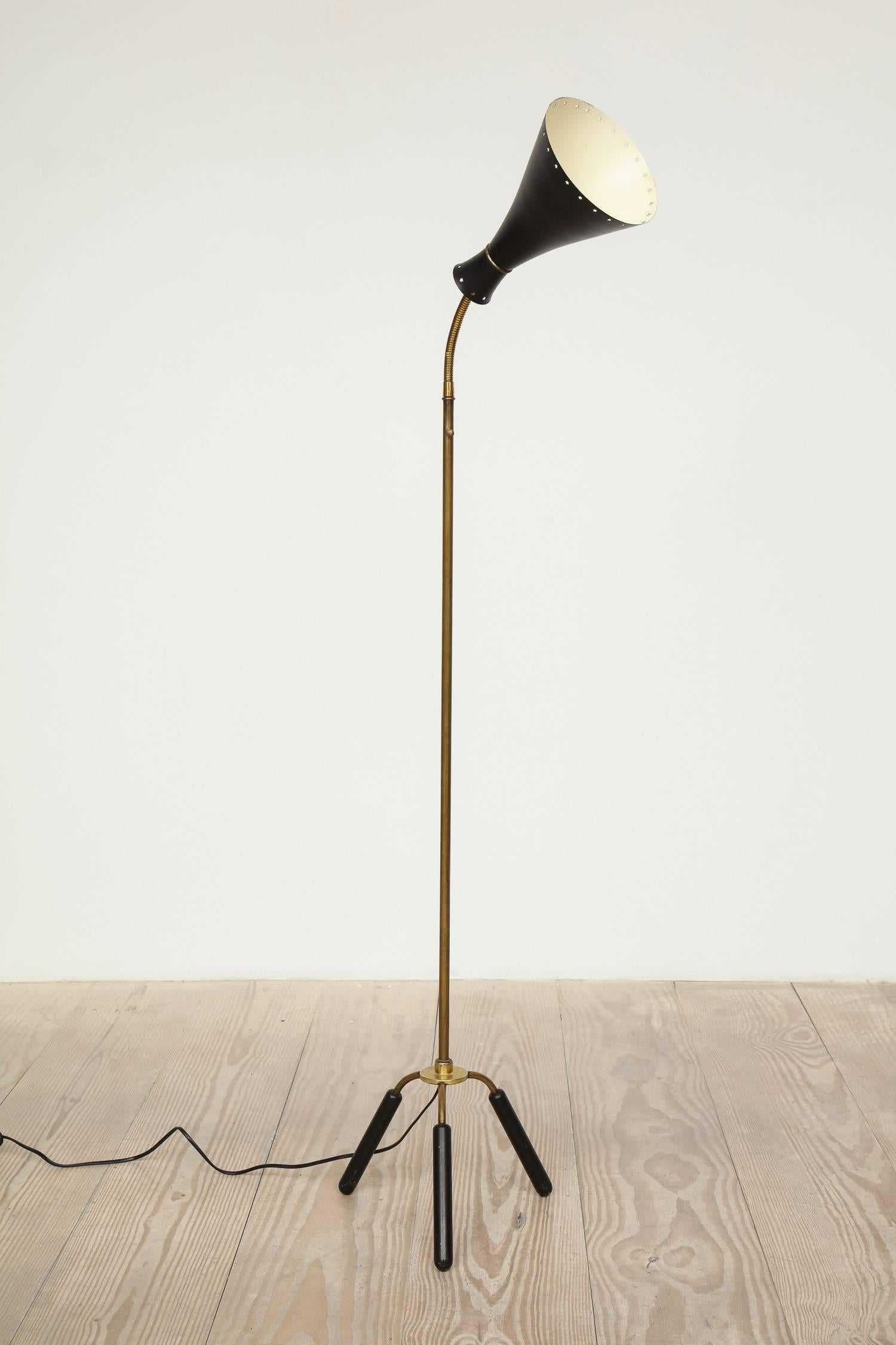 Metal Svend-Åage Holm Sorensen, Danish Adjustable Standing Lamp, Denmark, Circa 1960