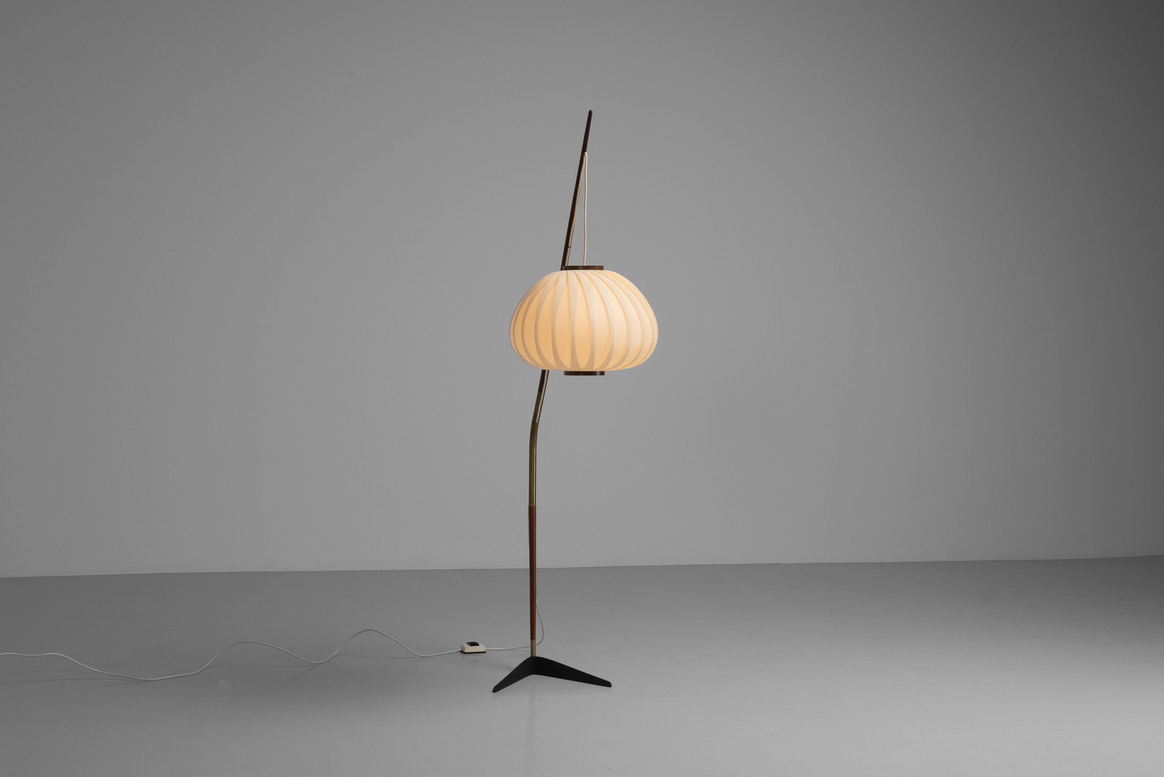 Scandinave moderne Svend Aage Holm Sorensen lampe à canne à pêche Danemark 1950 en vente