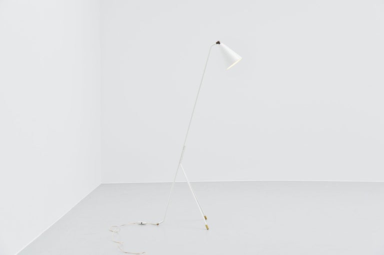 Svend Aage Holm-Sorensen Floor Lamp White, Denmark, 1950 For Sale 1