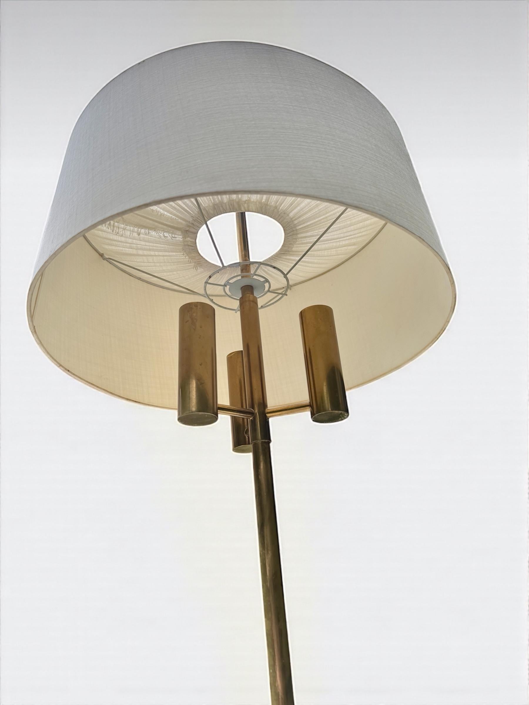 Metalwork Svend Aage Holm-Sorensen Pair of Brass Floor Lamps, Denmark 1950's For Sale
