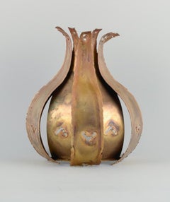 Svend Aage Holm Sørensen. Paire d'appliques en laiton découpées au laser.