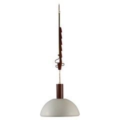 Svend Aage Holm Sørensen, lampada a sospensione regolabile in legno di palissandro + paralume in metallo