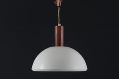 Svend Aage Holm Sørensen Adjustable Pendant Light of Rosewood + Metal Shade