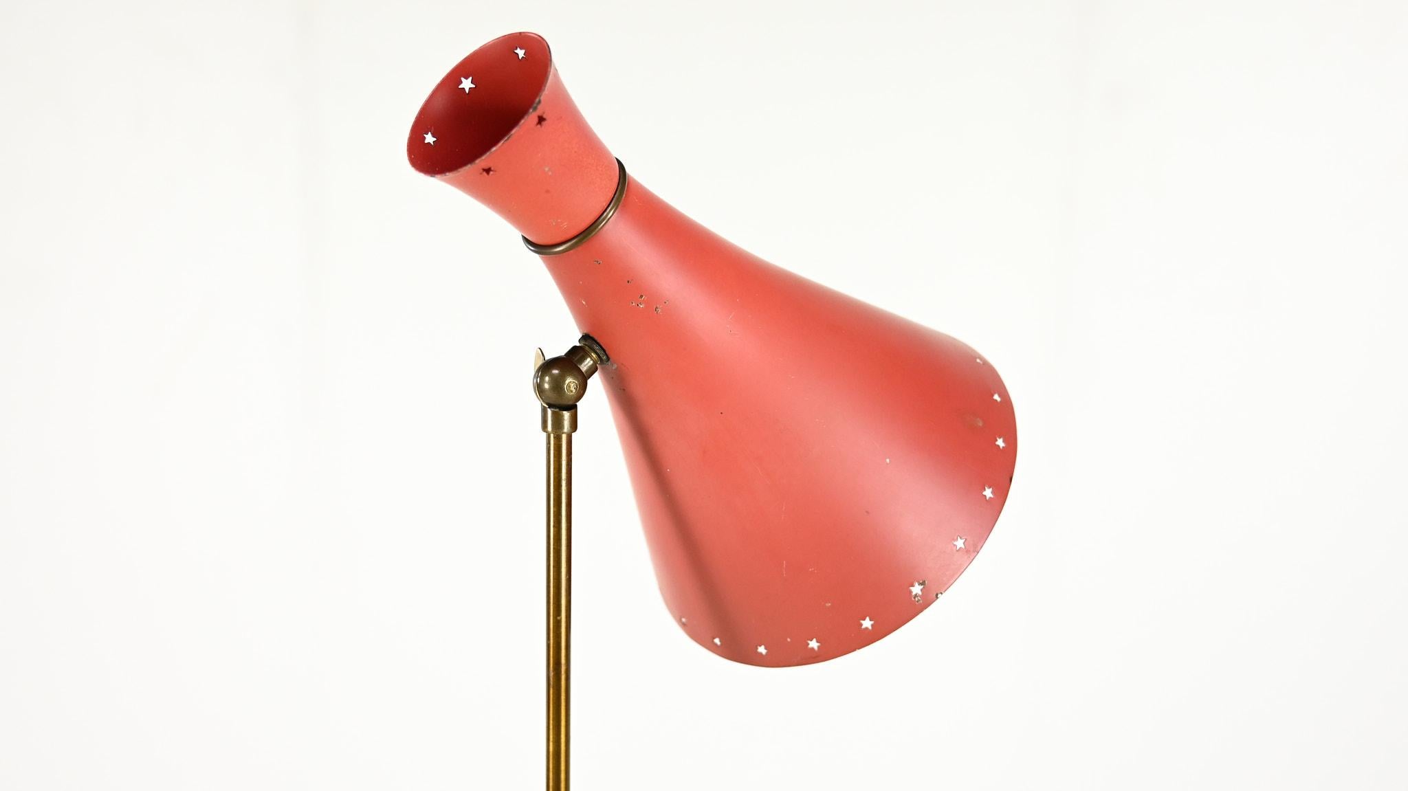 Brass Svend Aage Holm Sørensen (att.) Adjustable Floor Lamp, Denmark C.1950 For Sale
