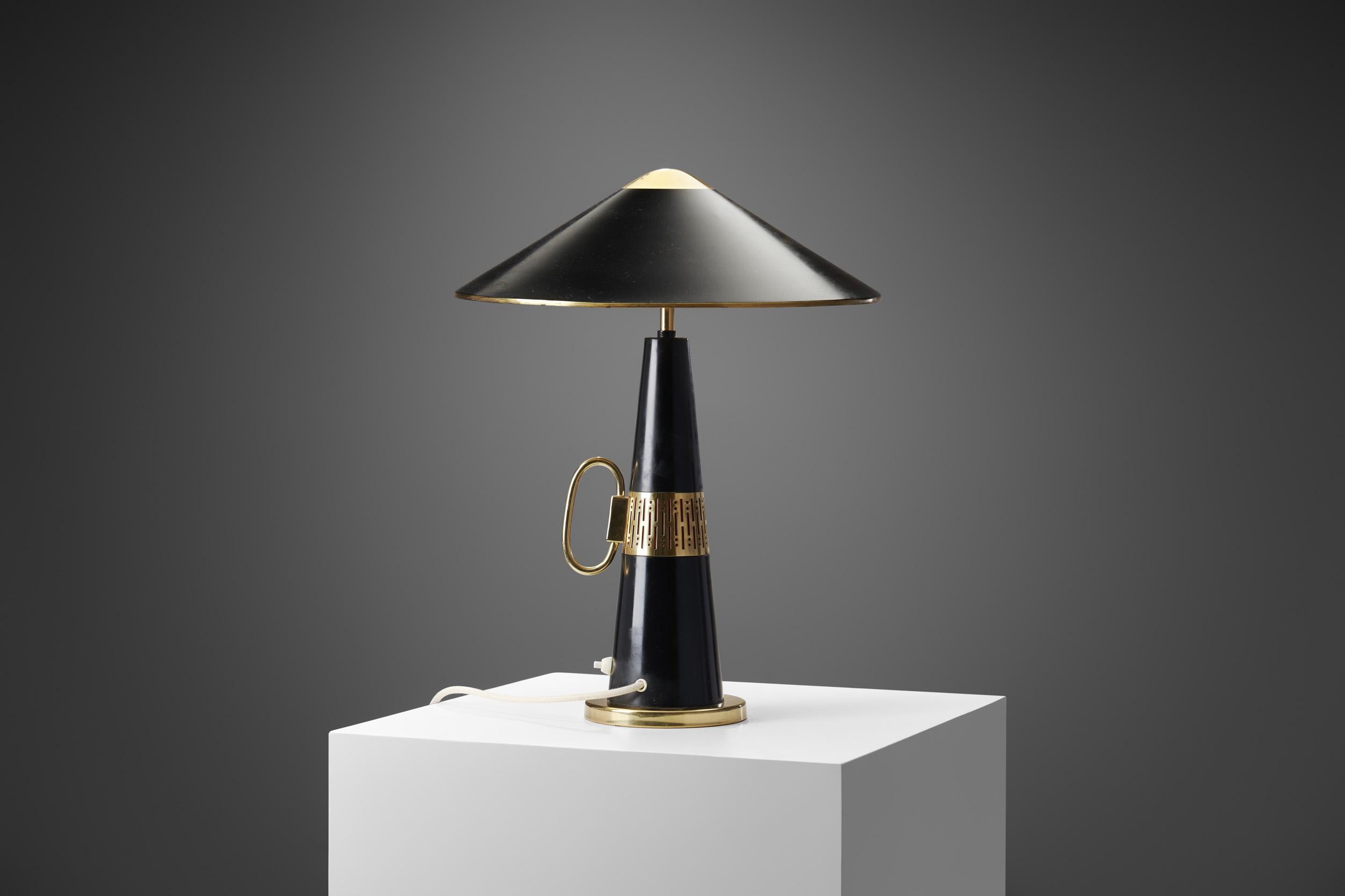 Brass Svend Aage Holm Sørensen 'Attributed' Model “8208” Lamp, Sweden, 1950s For Sale