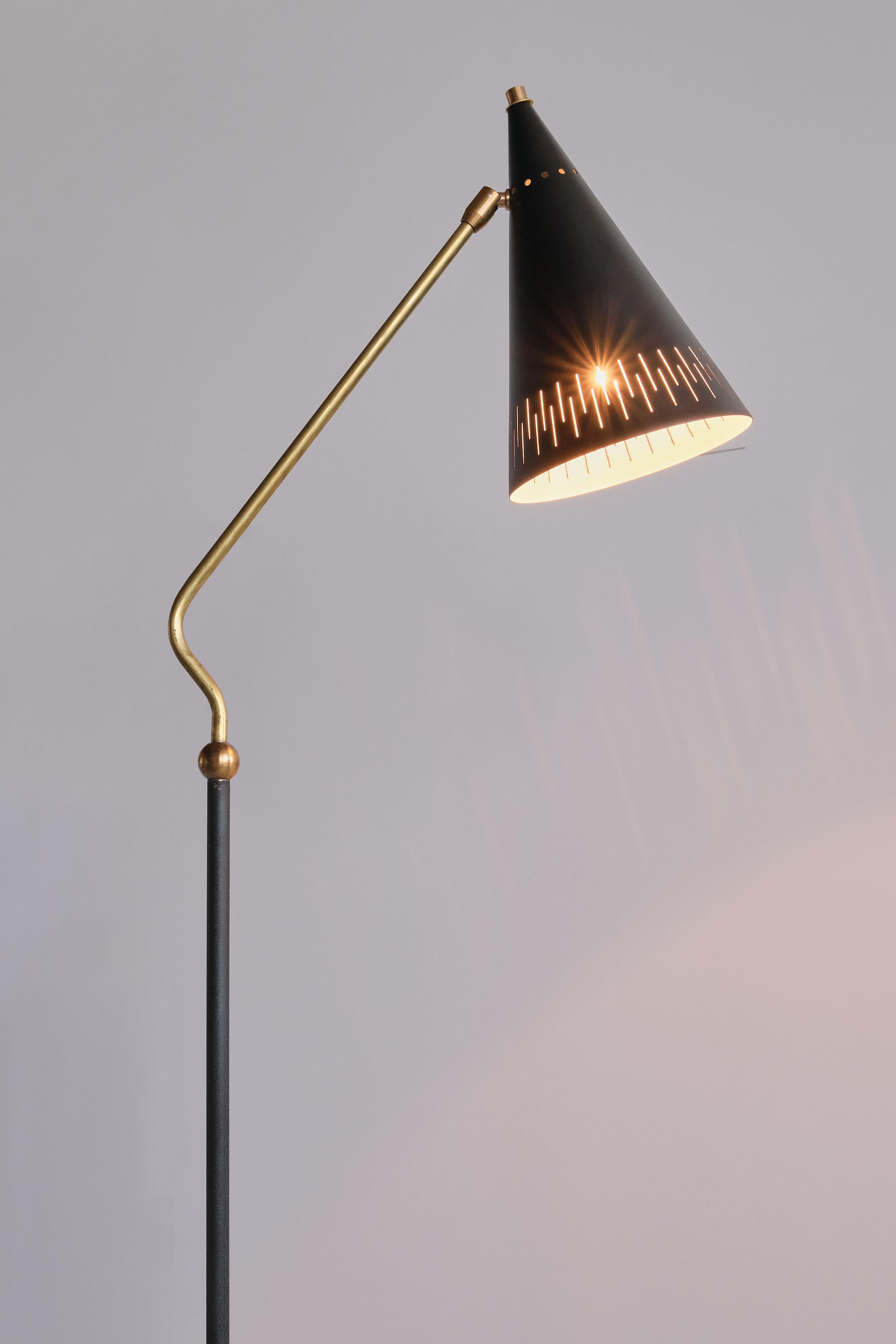 Metal Svend Aage Holm-Sørensen Attributed Floor Lamp, ASEA, Sweden, 1950s For Sale