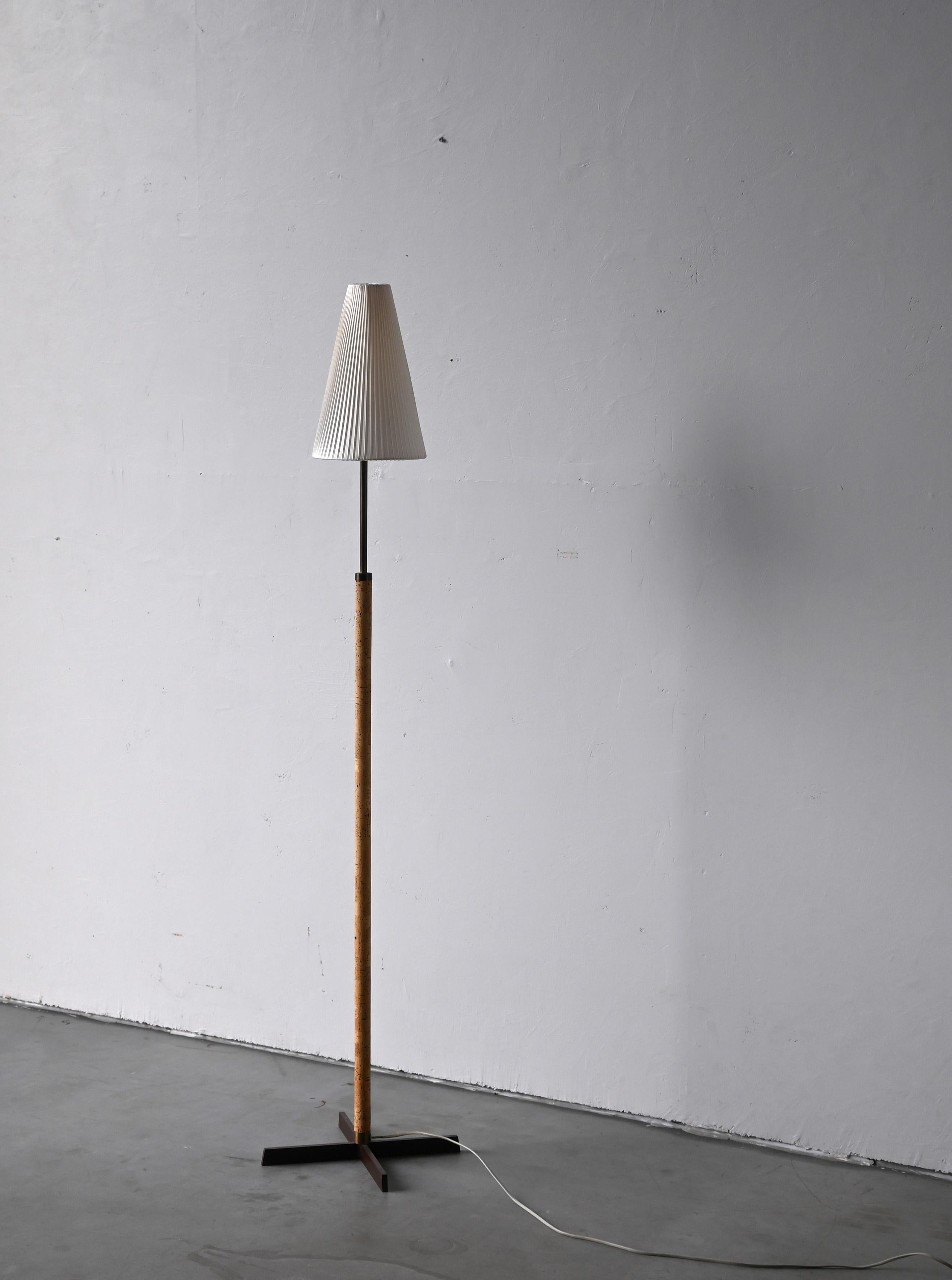 Mid-Century Modern Svend Aage Holm Sørensen 'Attributed' Floor Lamp, Metal, Cork, Denmark 1950s