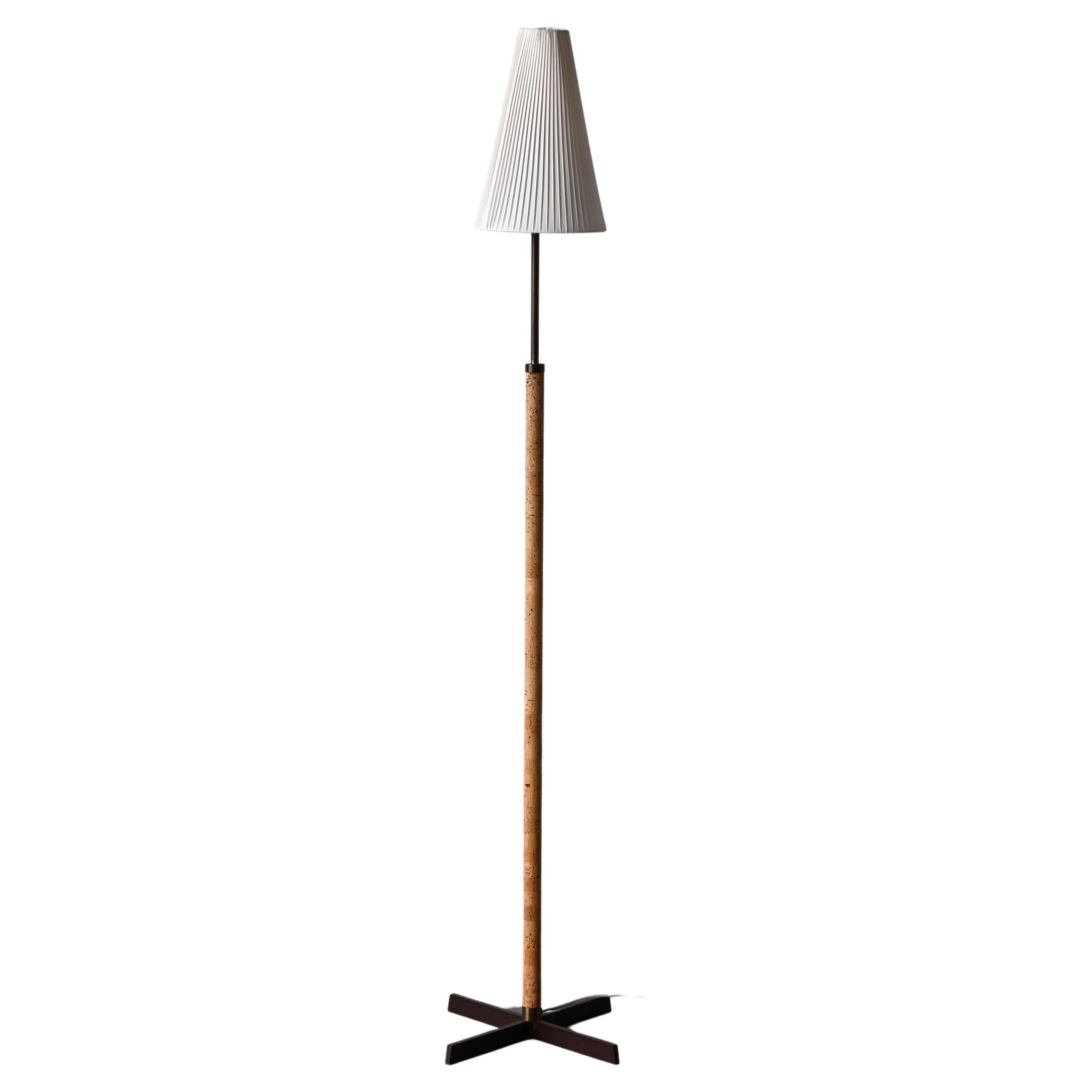 Svend Aage Holm Sørensen 'Attributed' Floor Lamp, Metal, Cork, Denmark 1950s