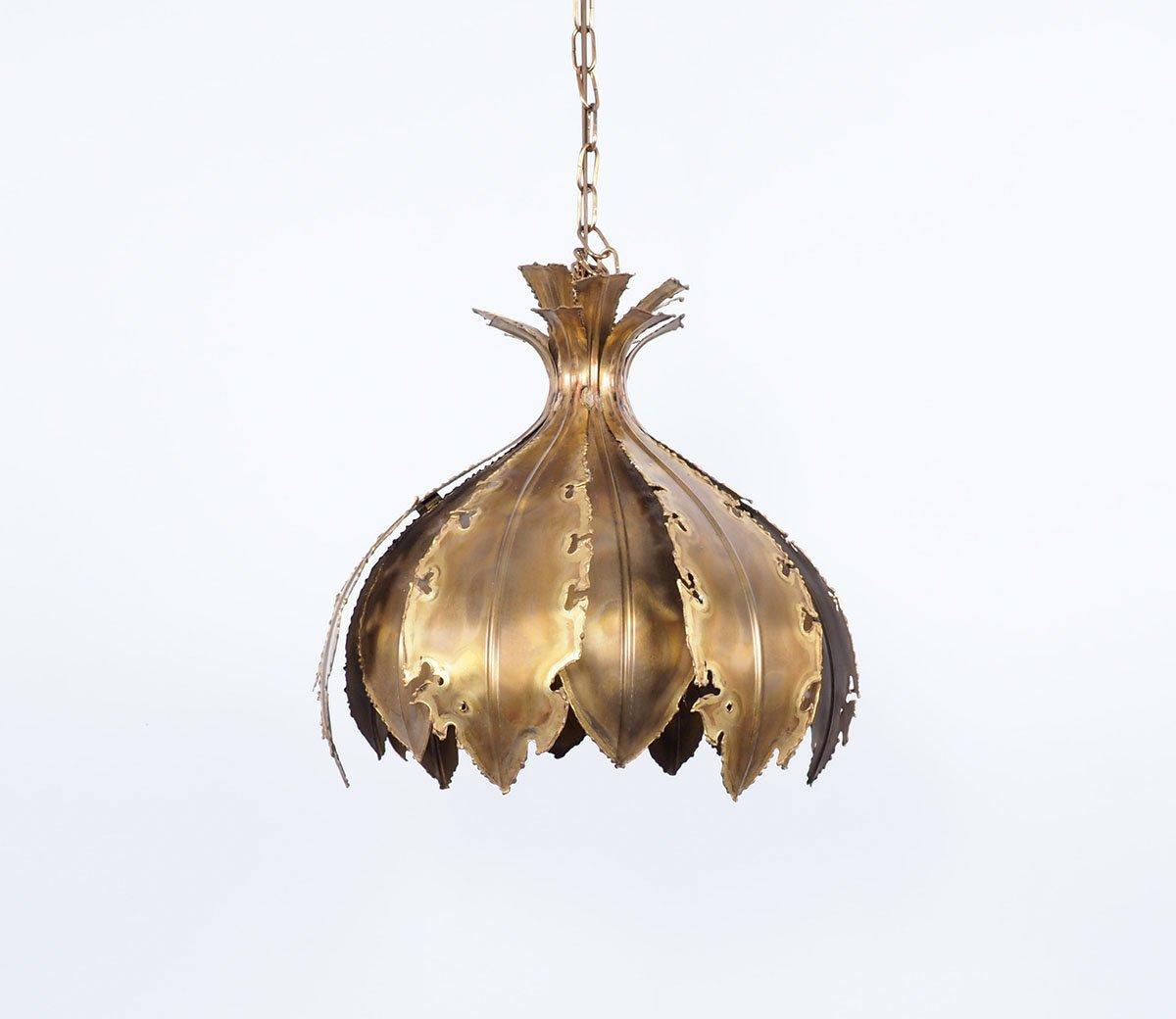 Danish Svend Aage Holm Sørensen Brass Hanging Lamp 1960s For Sale