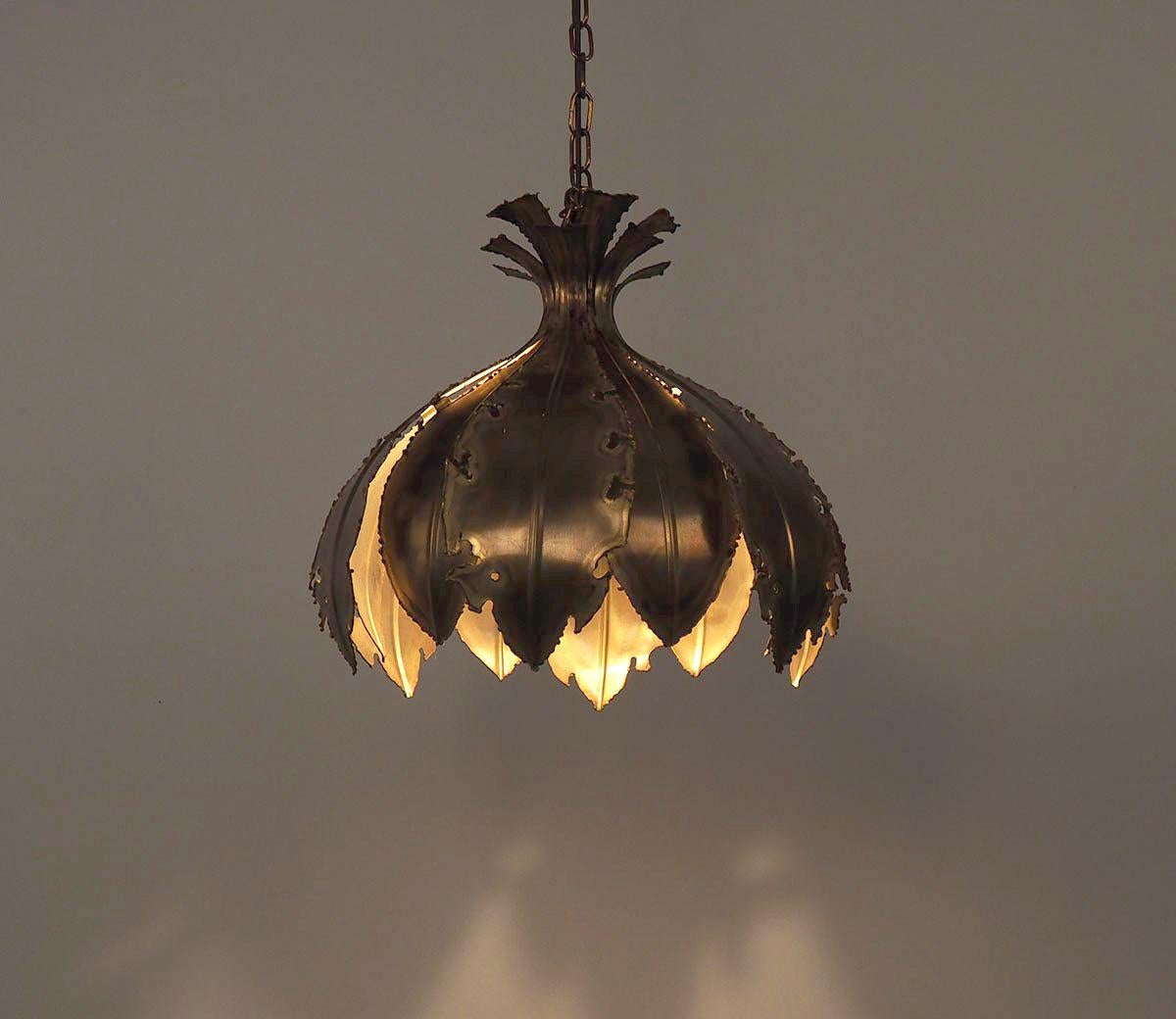 Mid-20th Century Svend Aage Holm Sørensen Brass Hanging Lamp 1960s For Sale