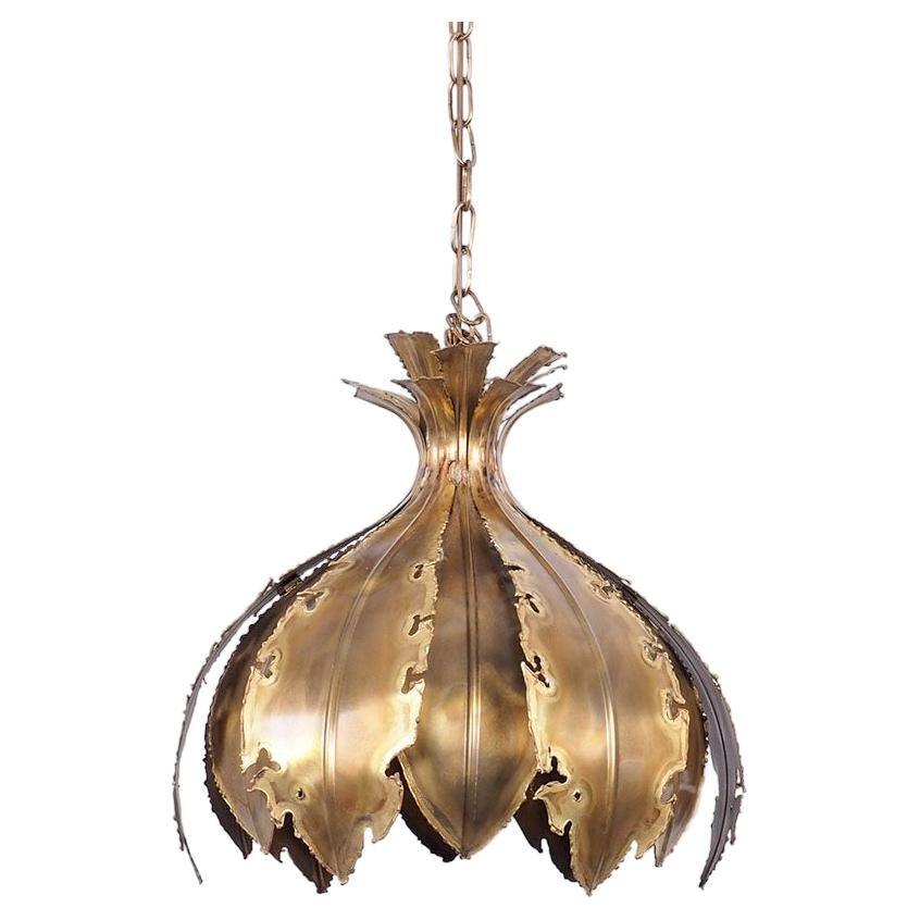 Svend Aage Holm Sørensen Brass Hanging Lamp 1960s For Sale