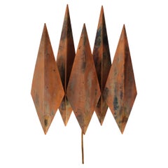 Svend Aage Holm Sørensen Brutalist Copper Torch Wall Lamp Vintage Denmark 1960s