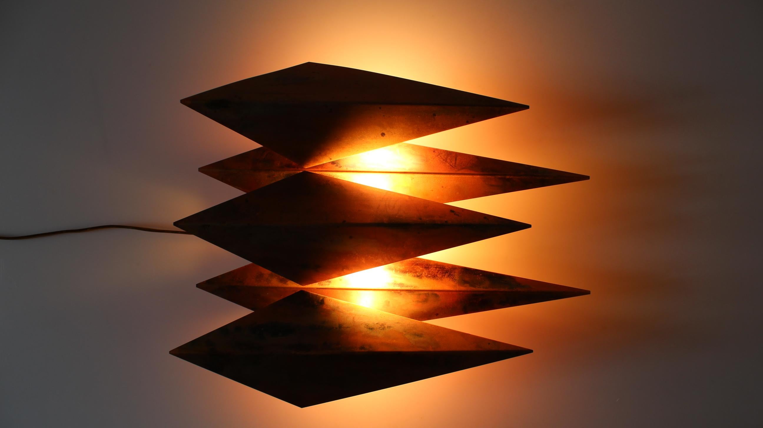 Svend Aage Holm Sørensen Lampe murale torche en cuivre brut Vintage Danemark 1960s en vente 2