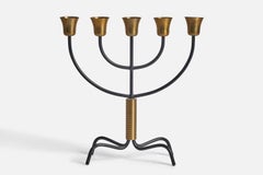 Svend Aage Holm Sørensen, Candelabra, Brass, Metal, Denmark, 1960s