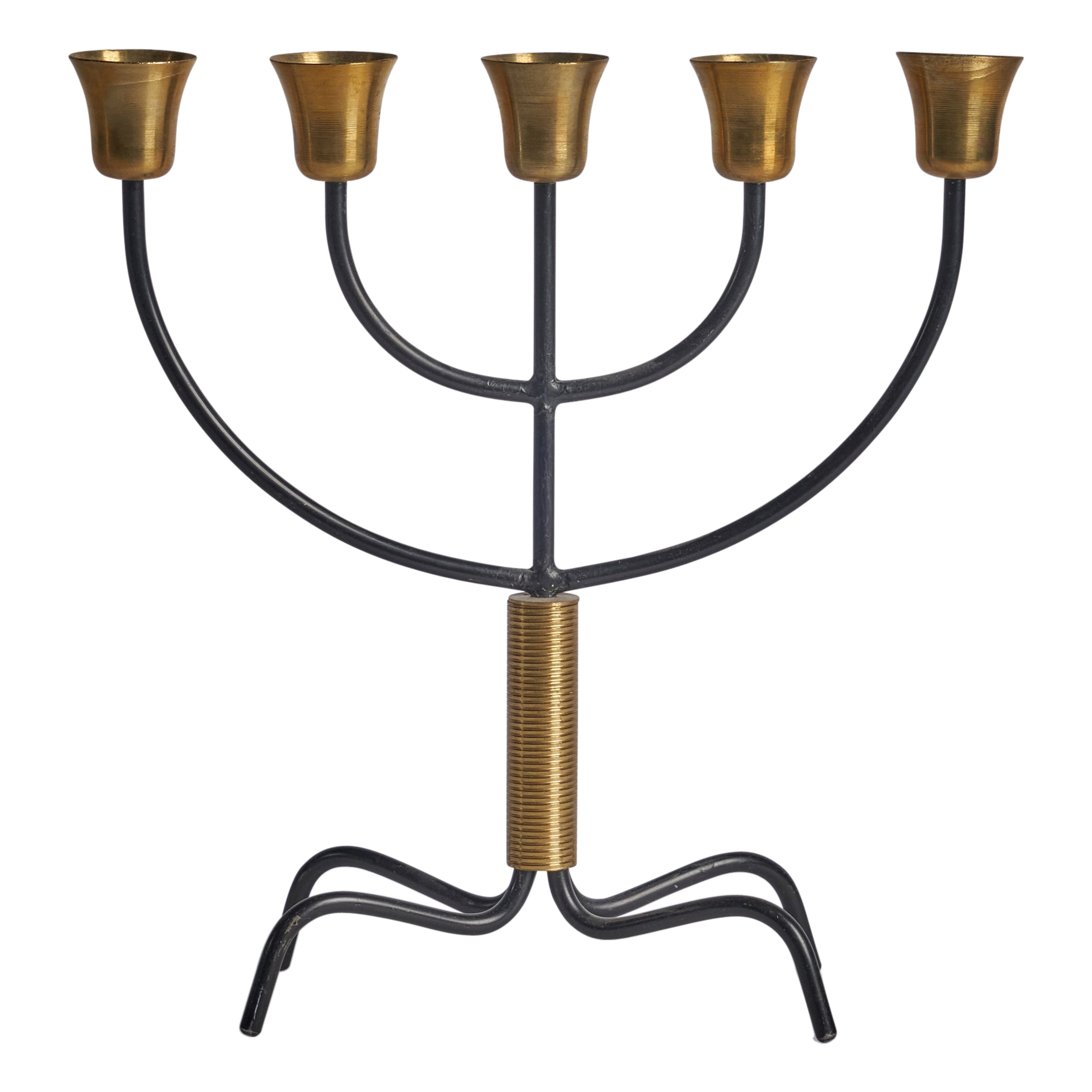 Svend Aage Holm Sørensen, Candelabro, Ottone, Metallo, Danimarca, anni '1960