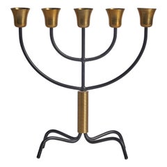 Svend Aage Holm Sørensen, Candelabra, Brass, Metal, Denmark, 1960s