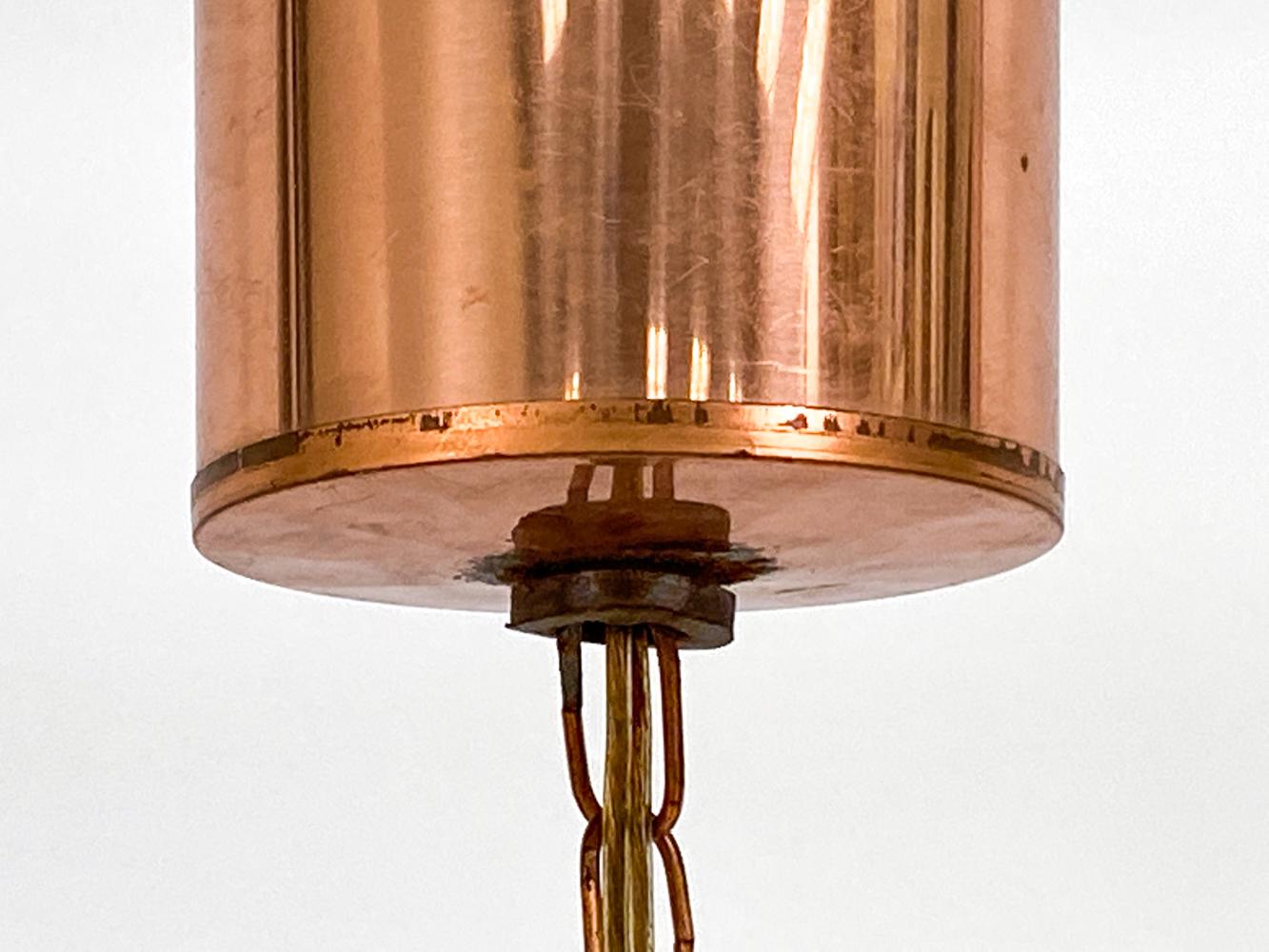 Svend Aage Holm Sørensen Danish Brutalist Copper Pendant Chandelier In Good Condition In Norwalk, CT