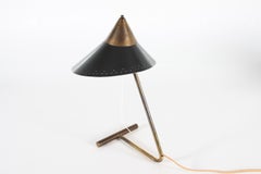 Svend Aage Holm Sørensen Dark Green Flexible Desk Lamp of Brass, Denmark 1950s
