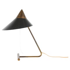 Svend Aage Holm Sørensen Dark Green Flexible Desk Lamp of Brass, Denmark 1950s