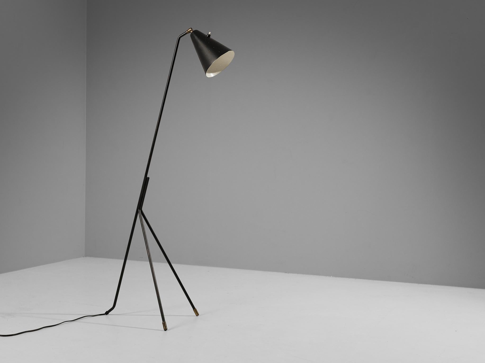 Svend Aage Holm Sørensen Floor Lamp with Perforated Shade 3