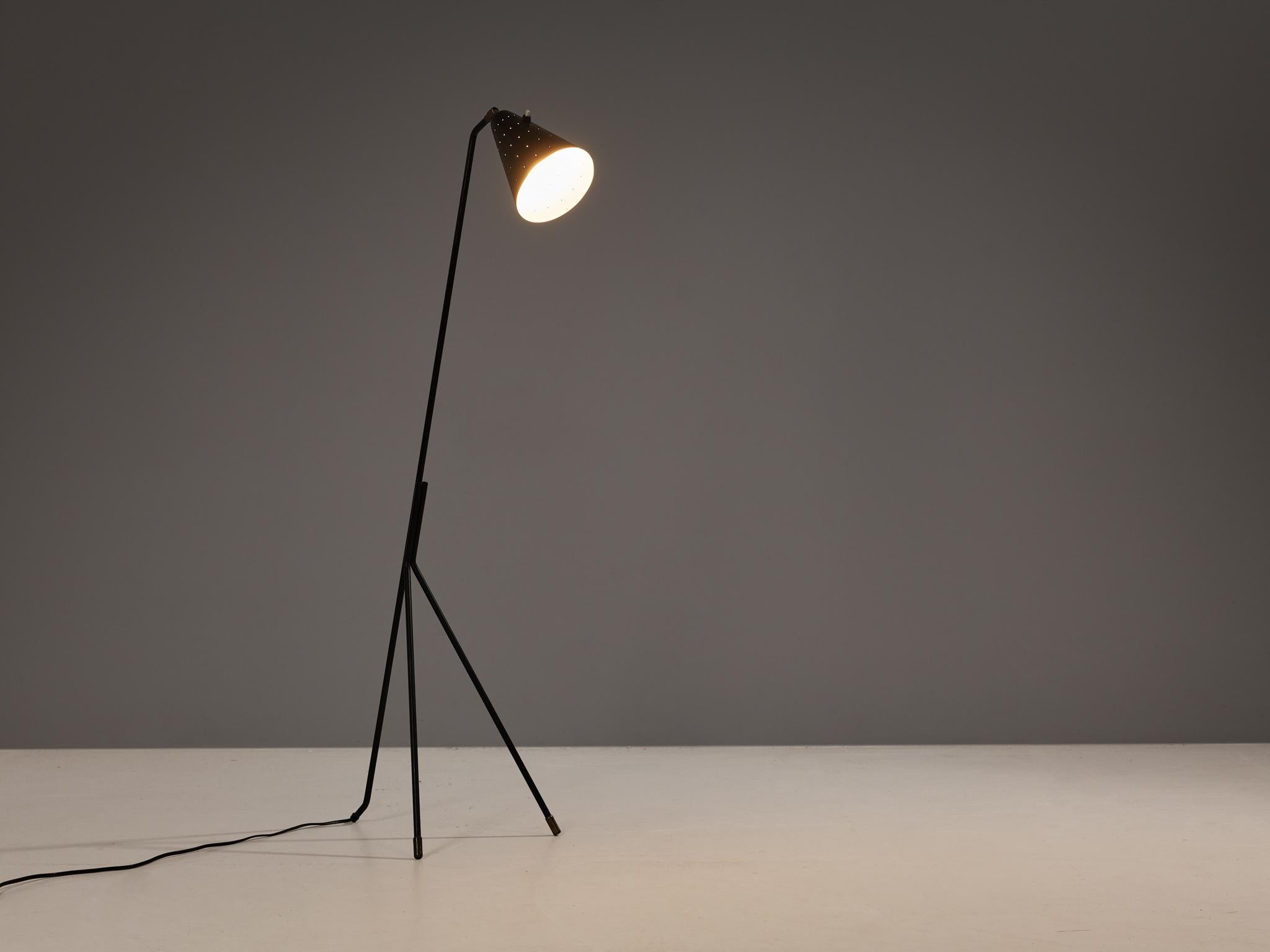 Svend Aage Holm Sørensen Floor Lamp with Perforated Shade 1