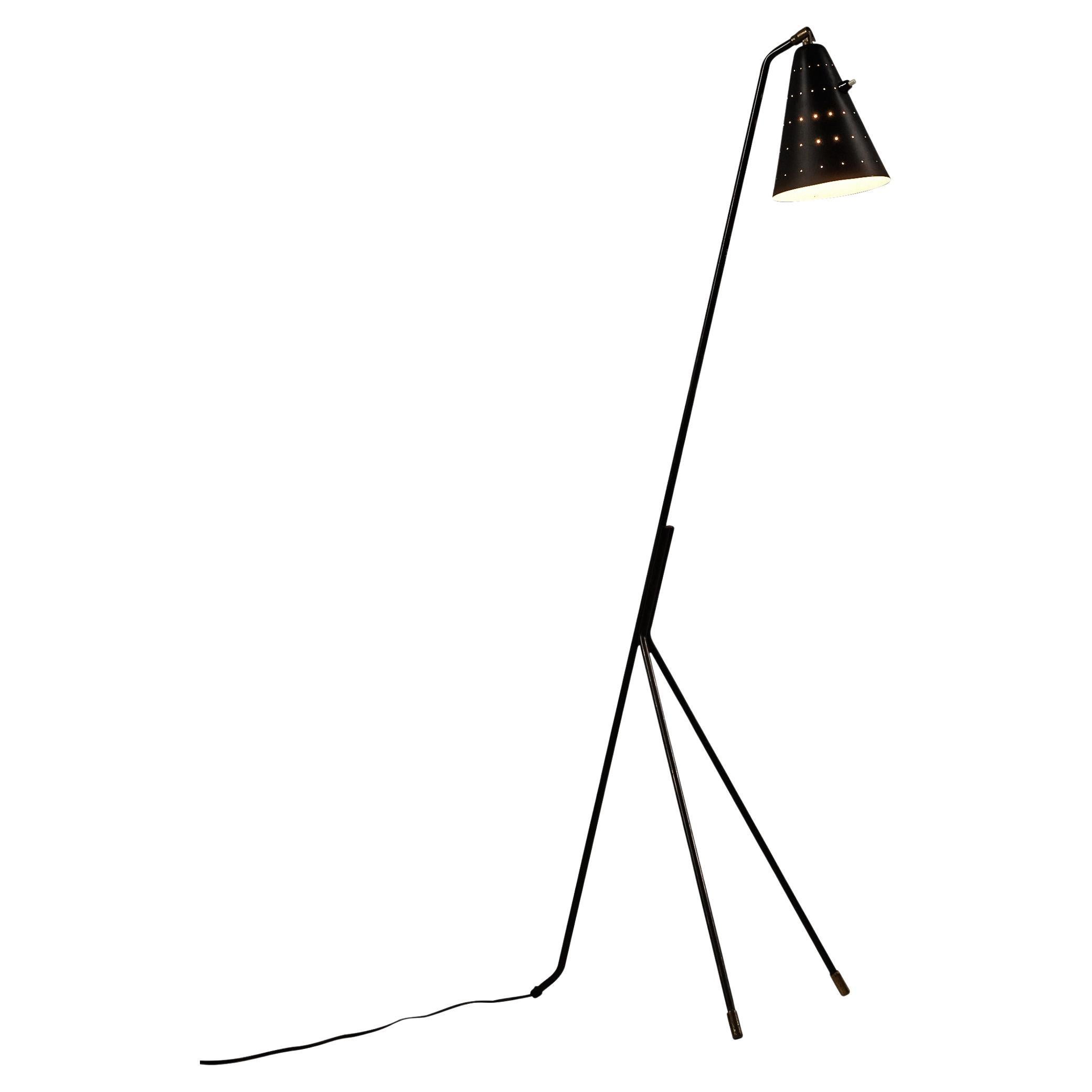 Svend Aage Holm Sørensen Floor Lamp with Perforated Shade