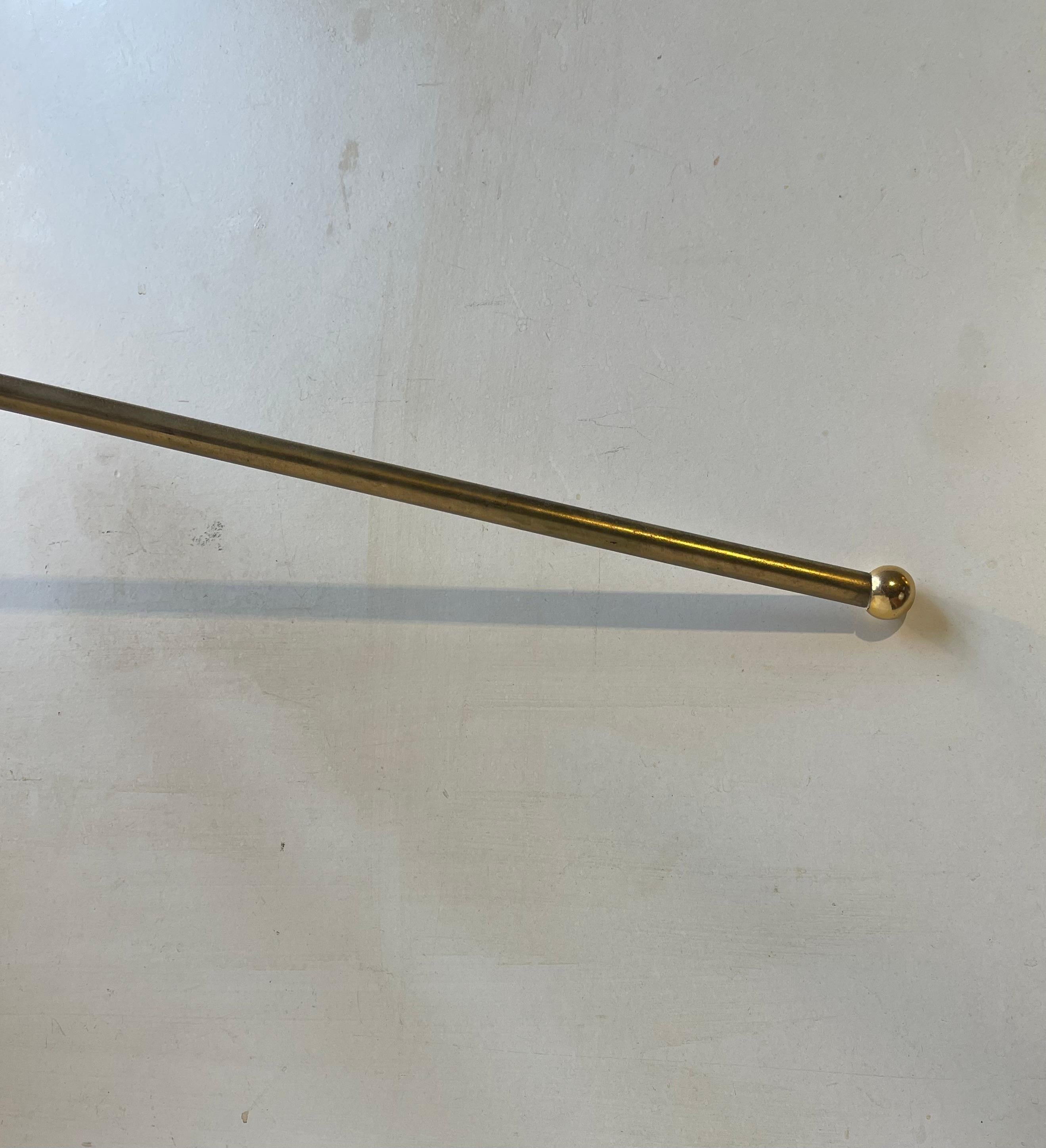 Svend Aage Holm Sørensen Large Articulated Wall Lamp in Teak and Brass, 1950s For Sale 1