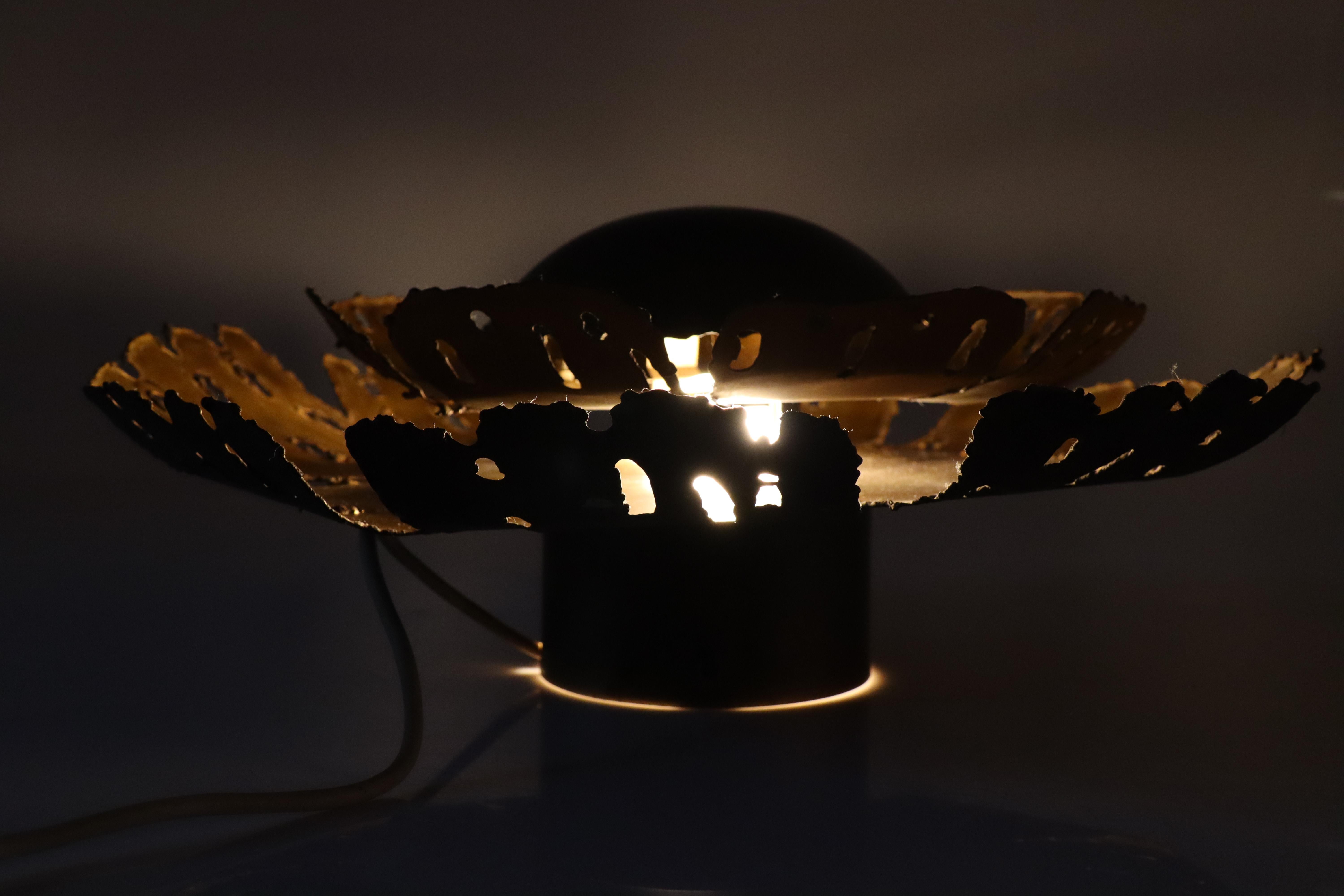 Svend Aage Holm Sørensen Midcentury Sun Wall Light of Brass Made in Denmark 1960 For Sale 4