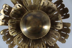 Svend Aage Holm Sørensen Midcentury Sun Wandleuchte aus Messing Made in Denmark 1960