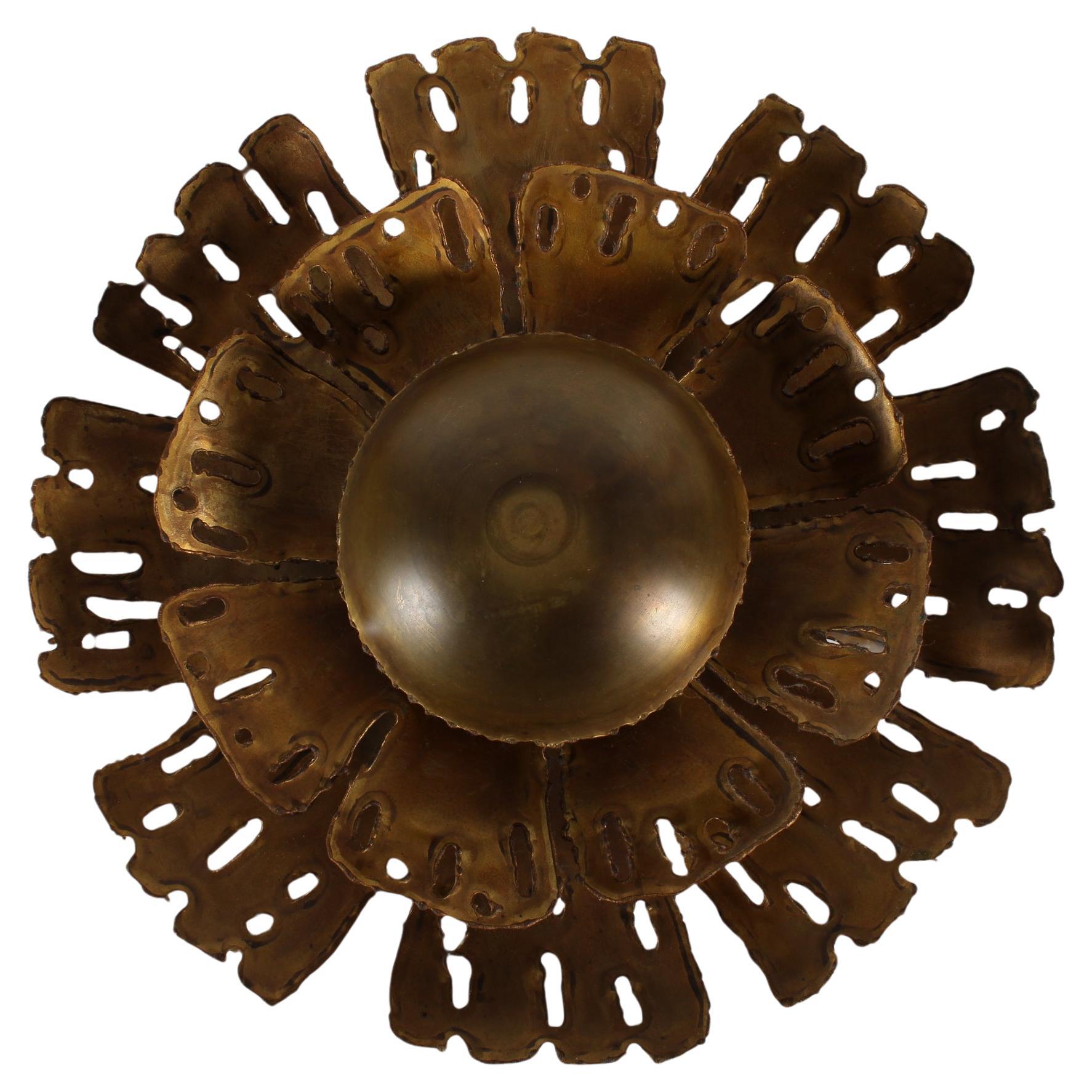 Scandinavian Modern Svend Aage Holm Sørensen Midcentury Sun Wall Light of Brass Made in Denmark 1960 For Sale