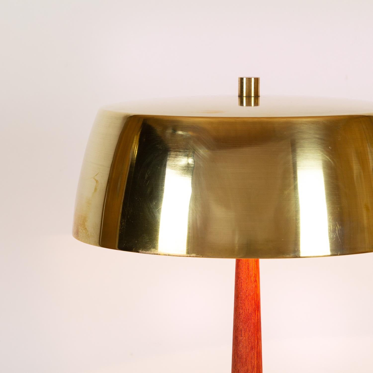 Danish Svend Aage Holm Sørensen Model 4109 Midcentury Desk Lamp, Teak & Brass, Denmark