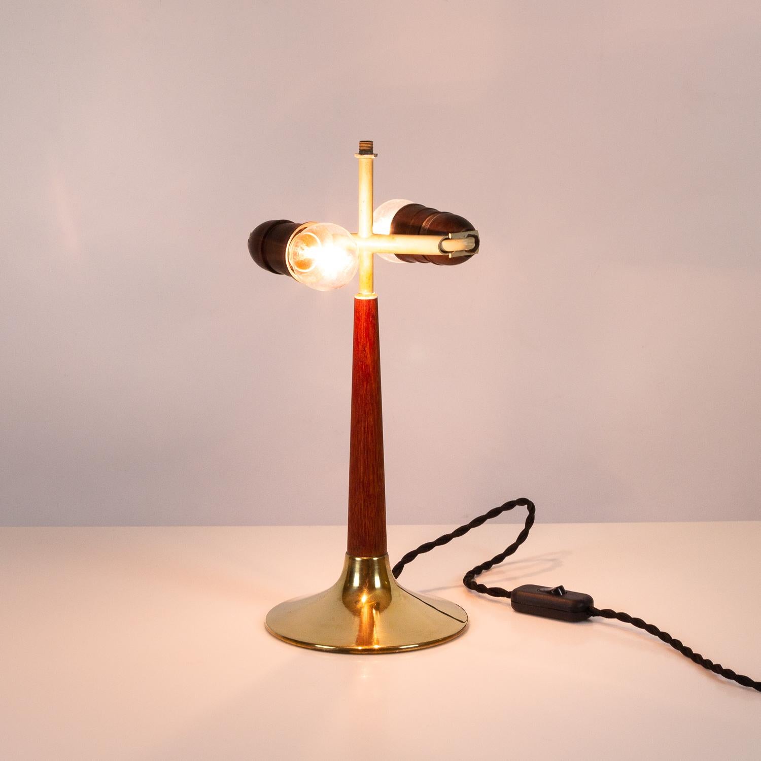 Mid-20th Century Svend Aage Holm Sørensen Model 4109 Midcentury Desk Lamp, Teak & Brass, Denmark
